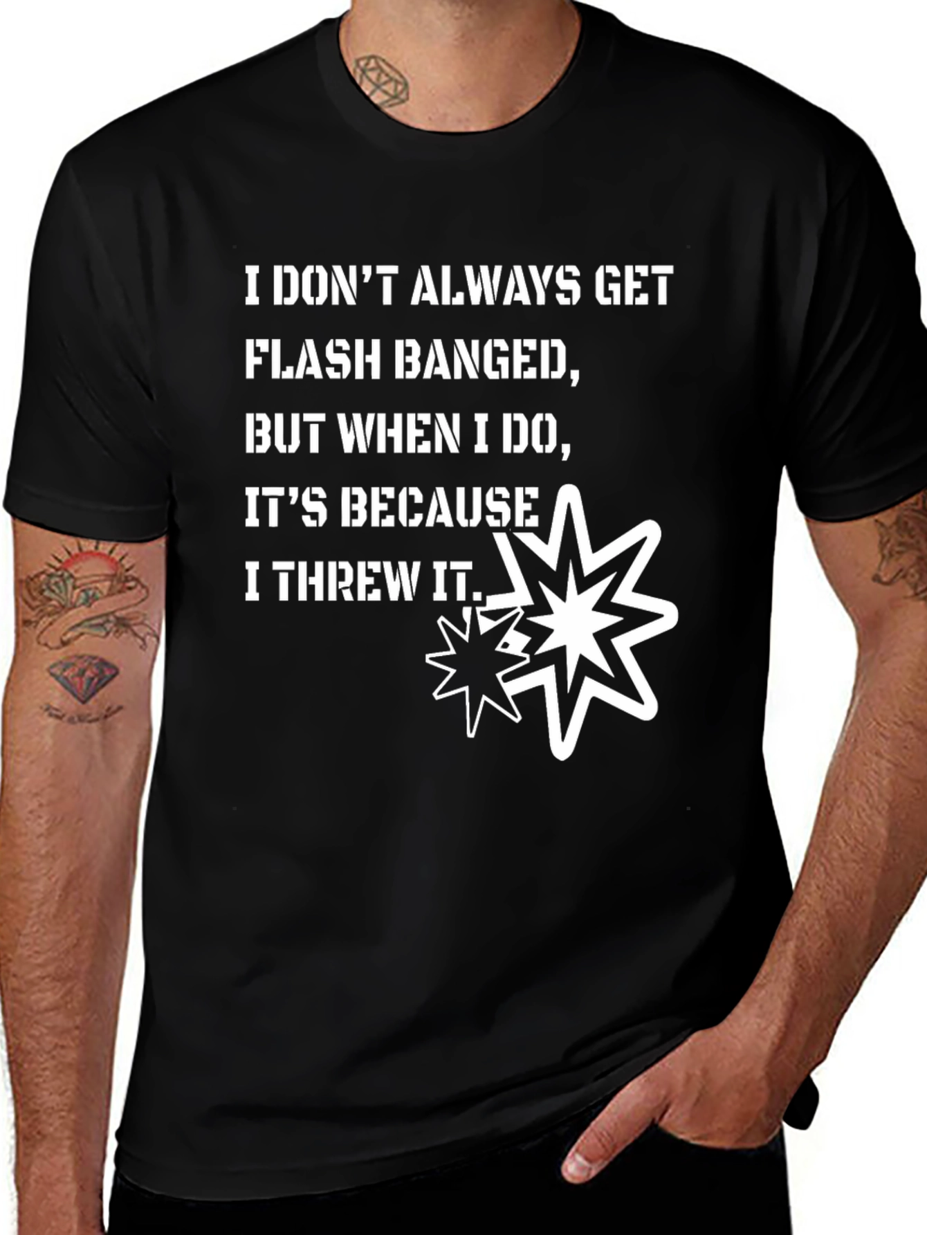 Variant 4 of Funny "Flash Banged" Graphic T-Shirt
