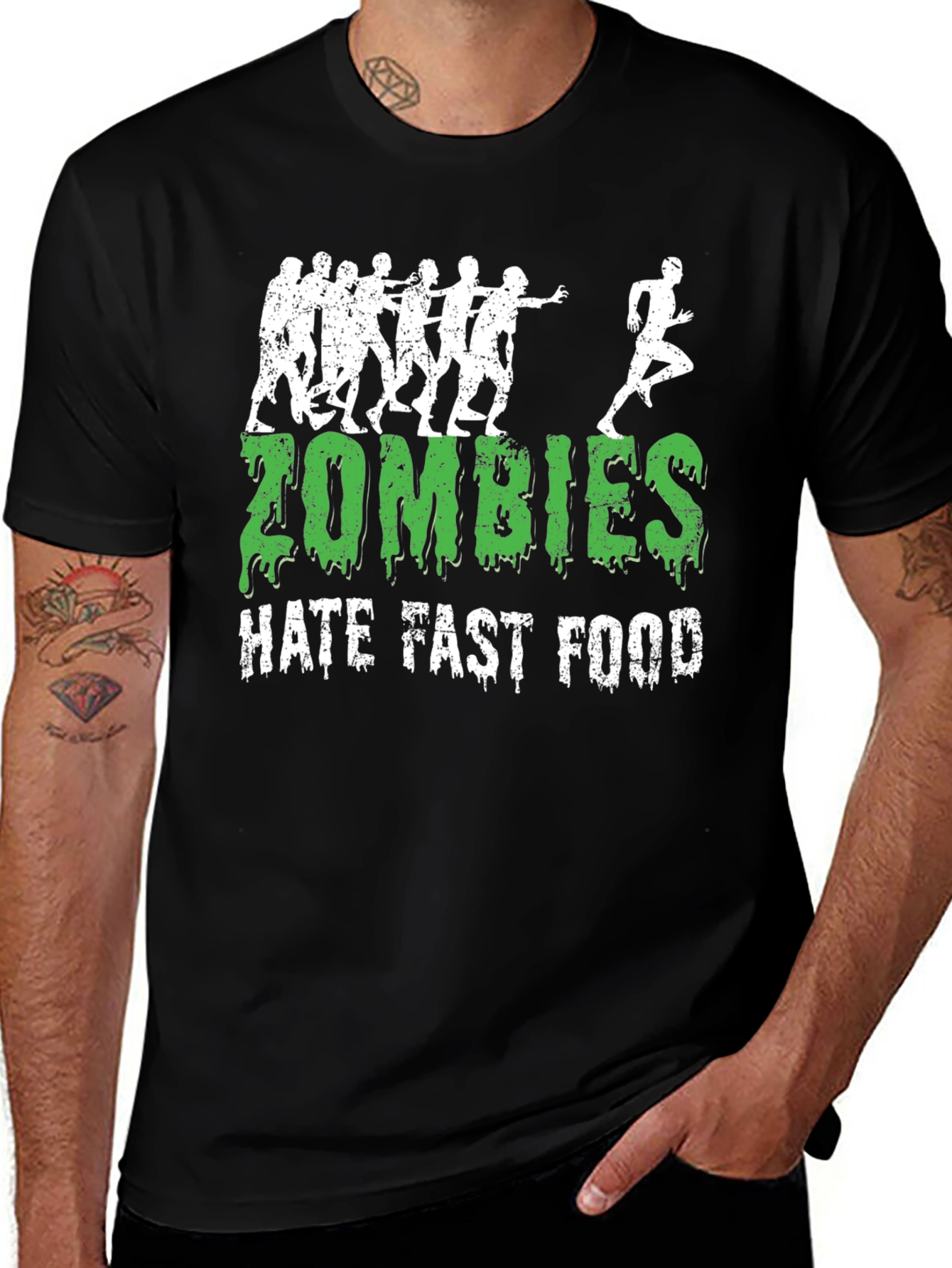 Zombies Hate Fast Food Graphic Tee