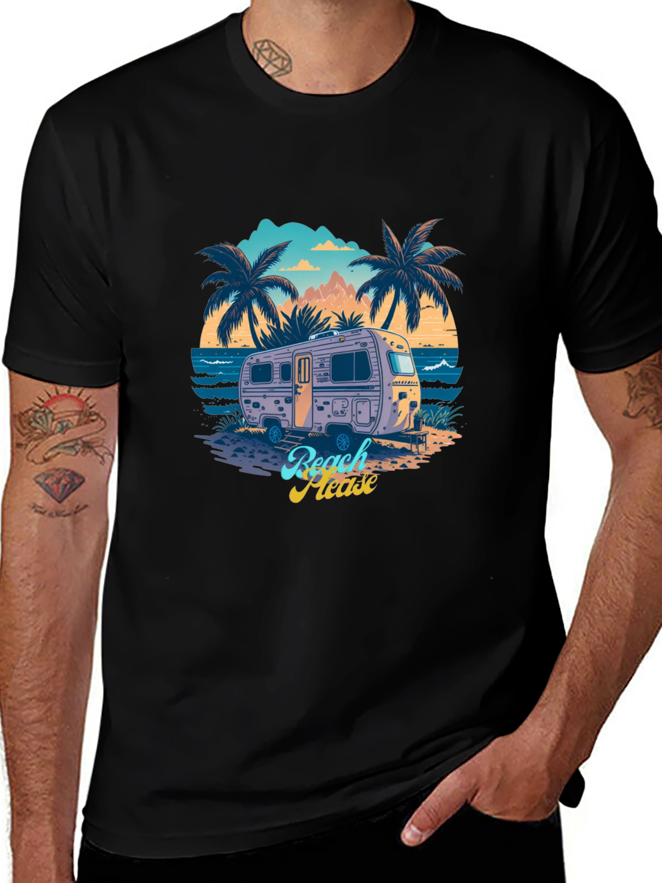 Variant 20 of Beach Please Retro Camper Graphic T-Shirt