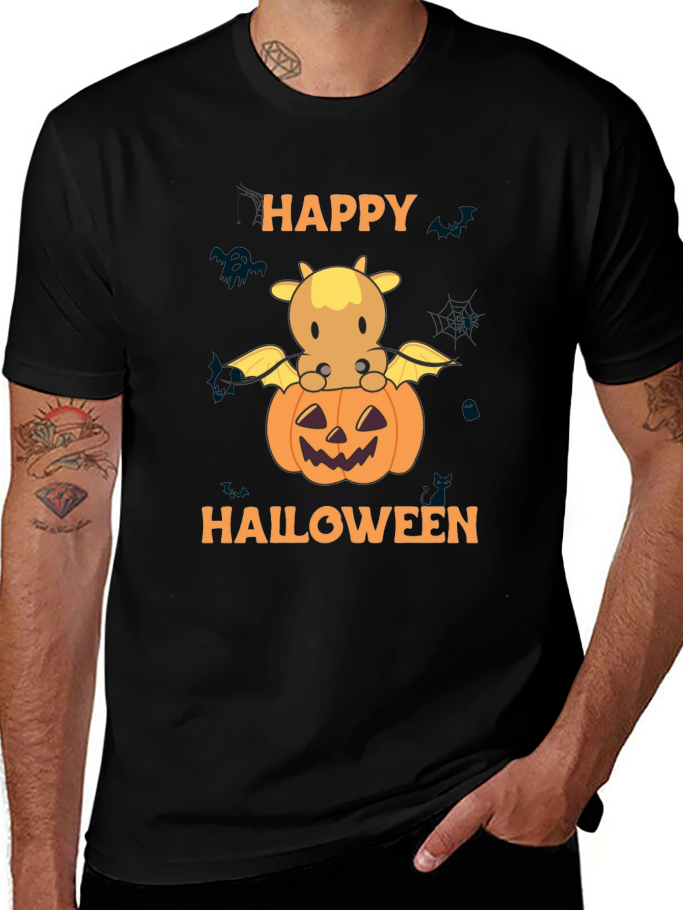 Happy Halloween Cow & Pumpkin T-Shirt
