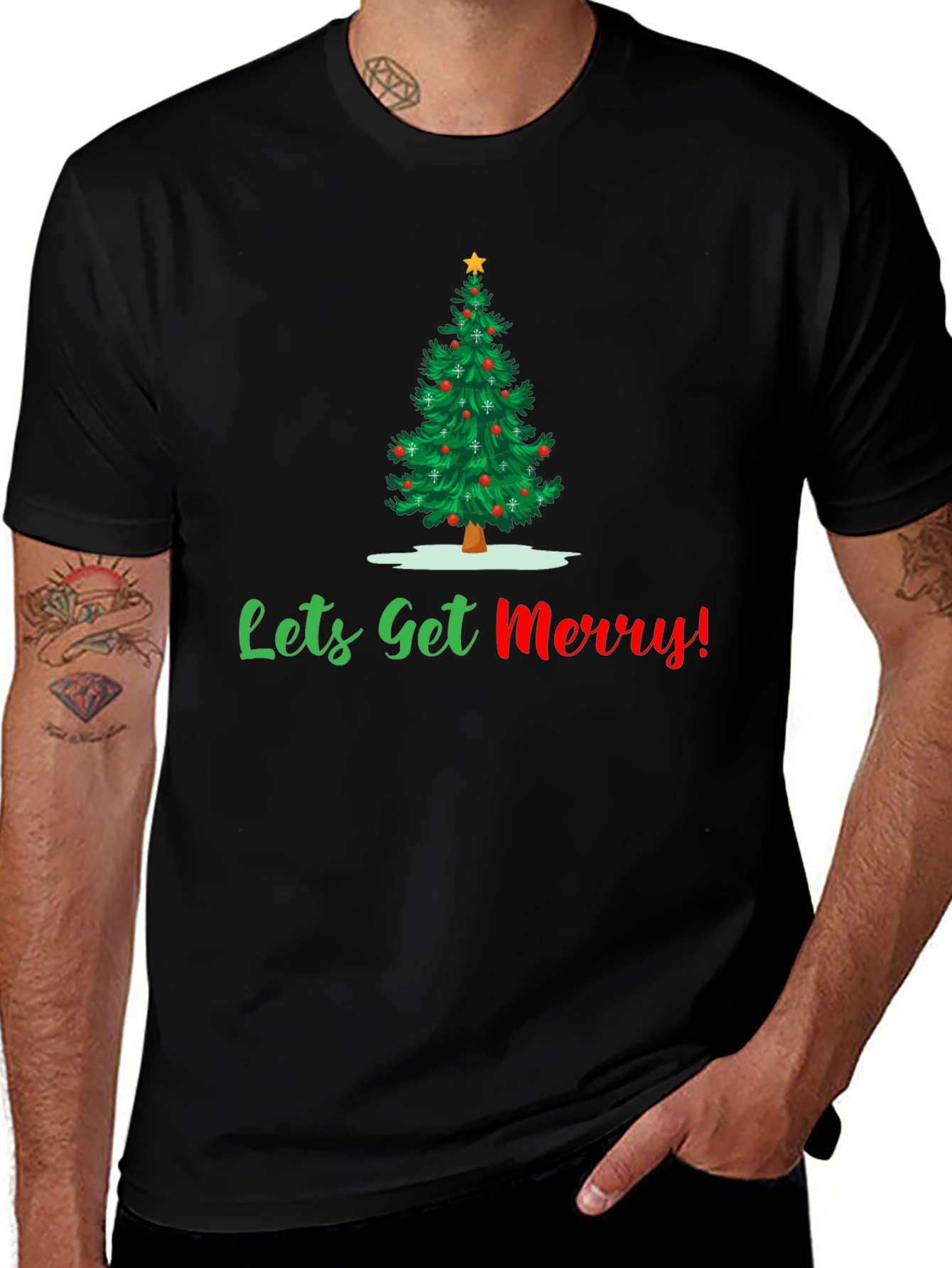 Lets Get Merry Christmas Tree T-Shirt