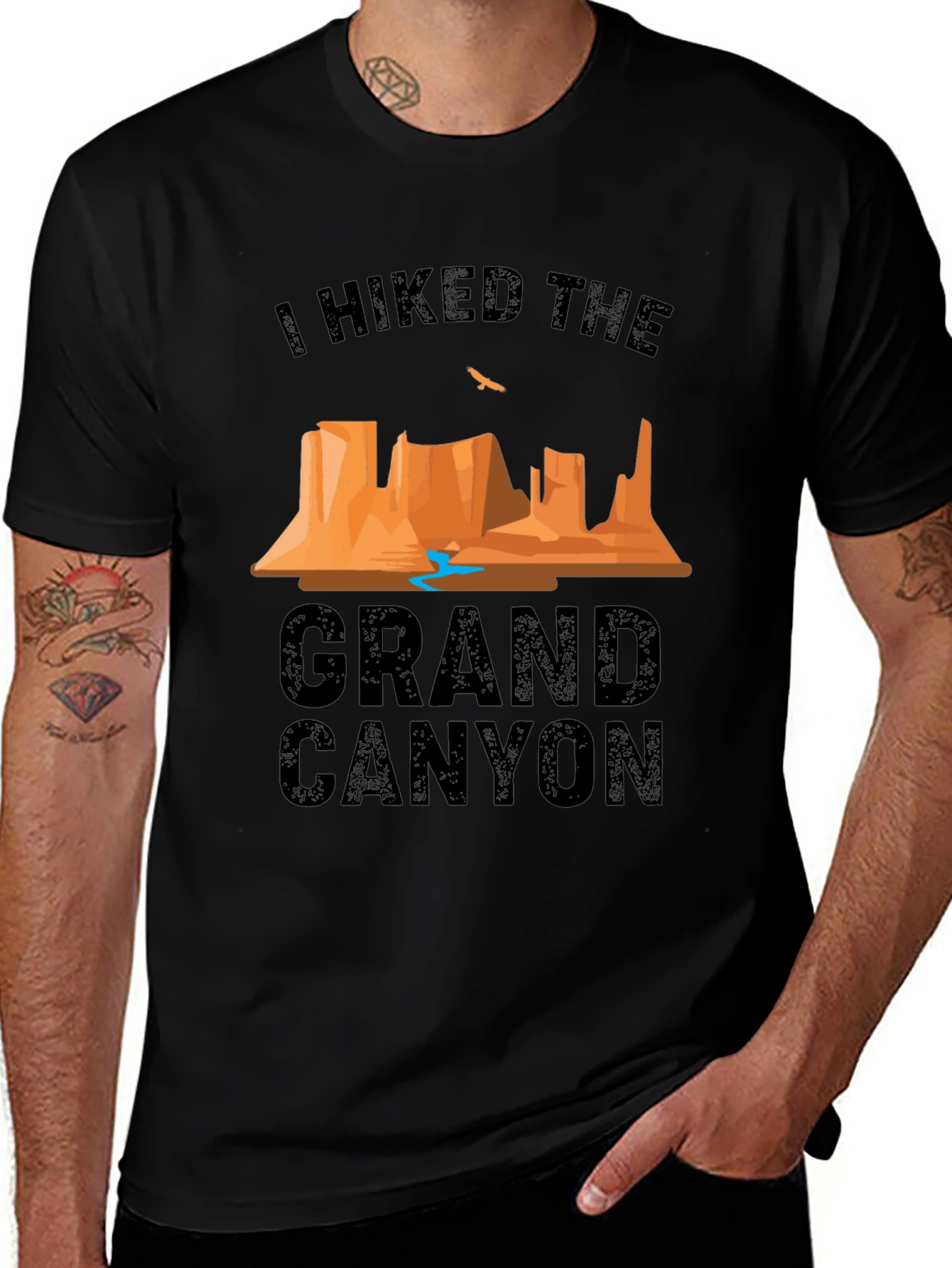 Variant 9 of Grand Canyon Hiker Graphic T-Shirt - Black