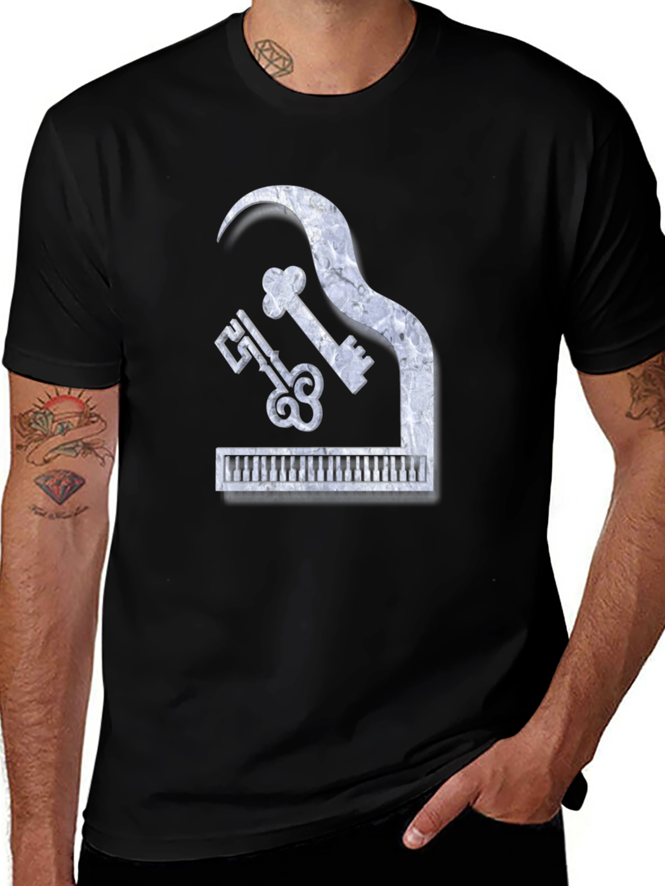 Variant 19 of Piano Keys Marble Look Graphic Tee
