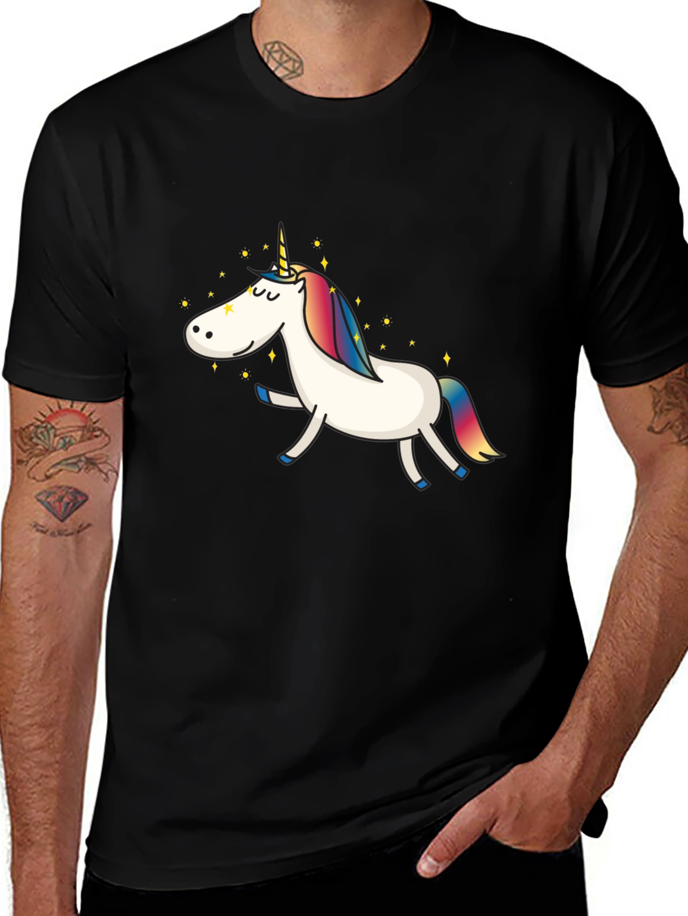 Variant 14 of Unicorn Graphic Black T-Shirt - Fun & Stylish