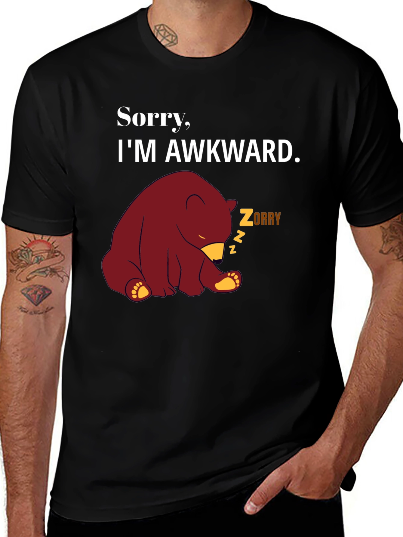 Variant 3 of Awkward Bear Graphic Tee - Funny Novelty T-Shirt