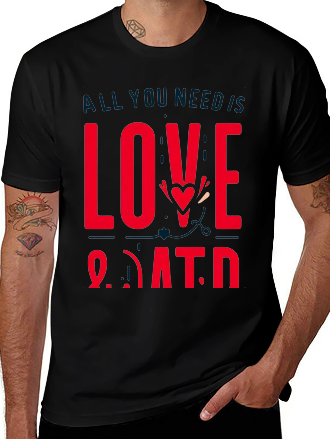 Variant 30 of Love and Data Graphic Tee - Black Casual Shirt