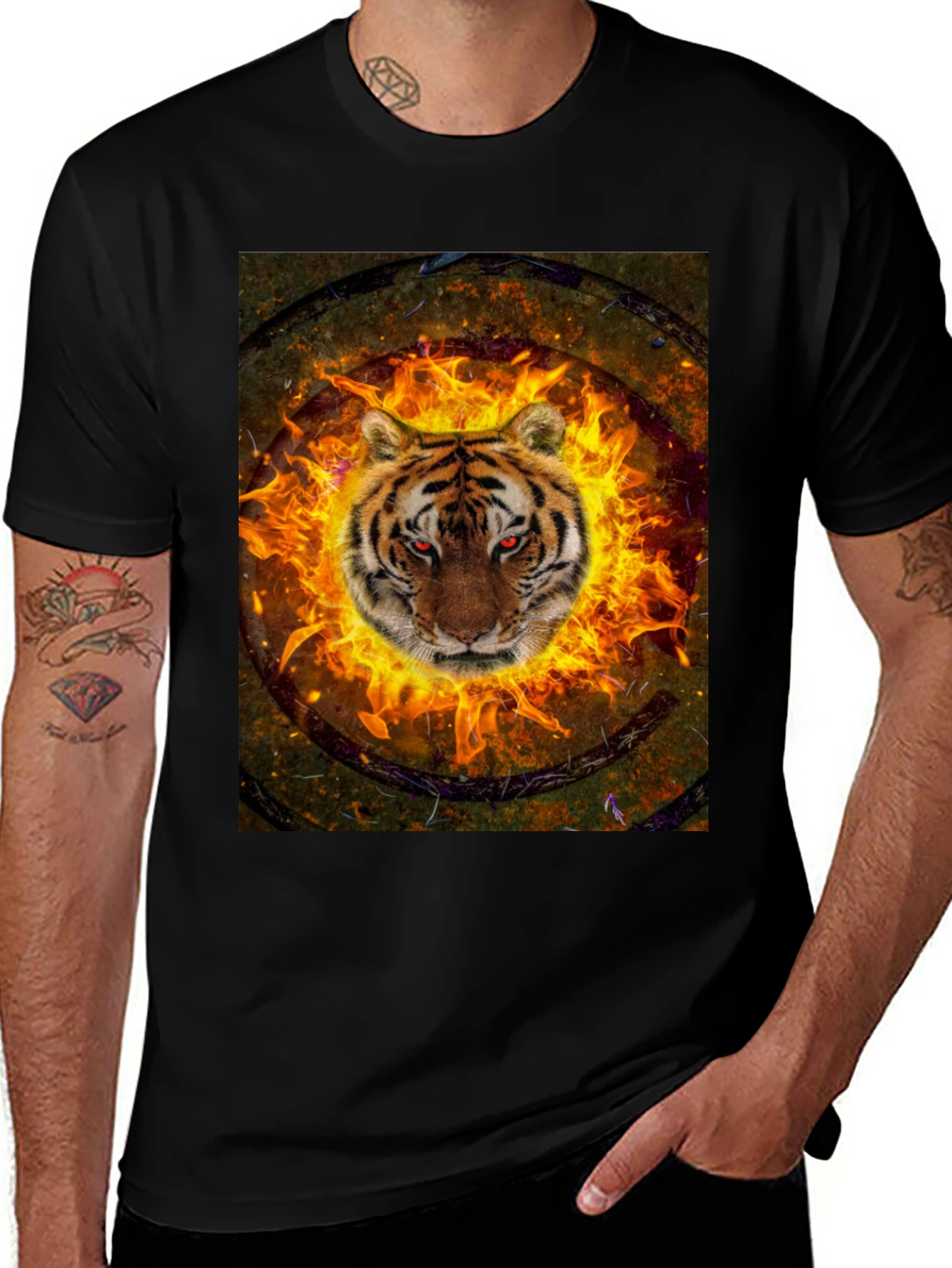 Variant 8 of Fiery Tiger Graphic Tee