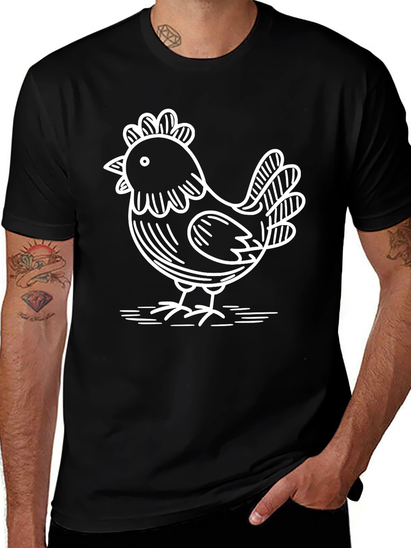 Variant 9 of Funny Chicken Graphic T-Shirt - Quirky Farm Animal Tee