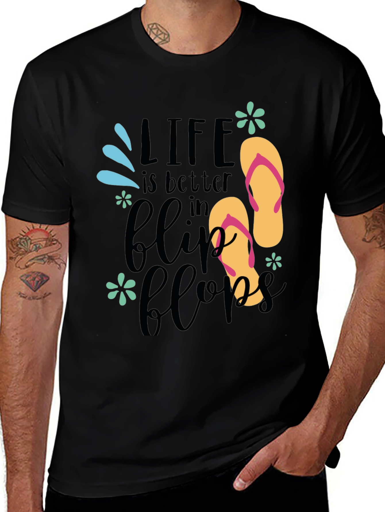 Variant 19 of Life is Better in Flip Flops Graphic Tee