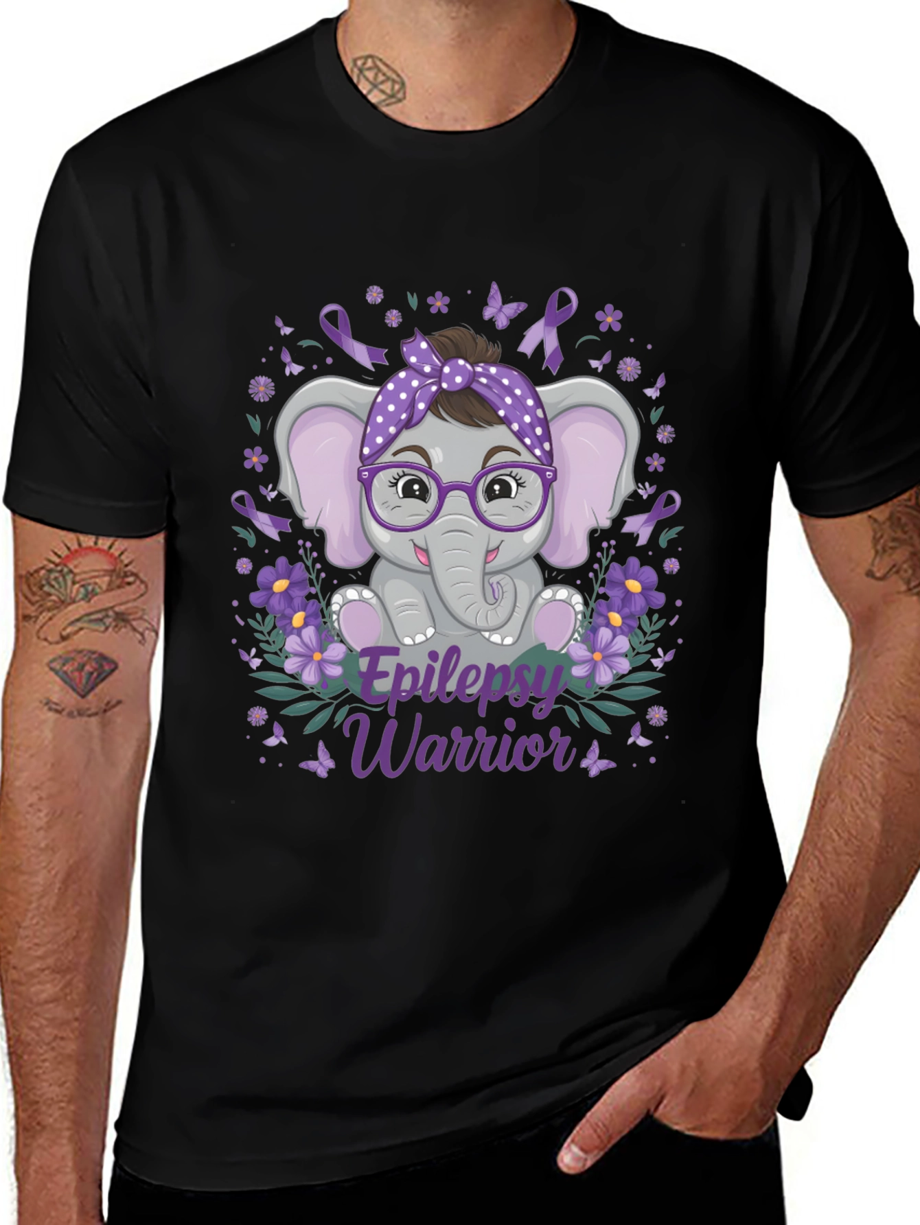 Epilepsy Warrior Elephant T-Shirt