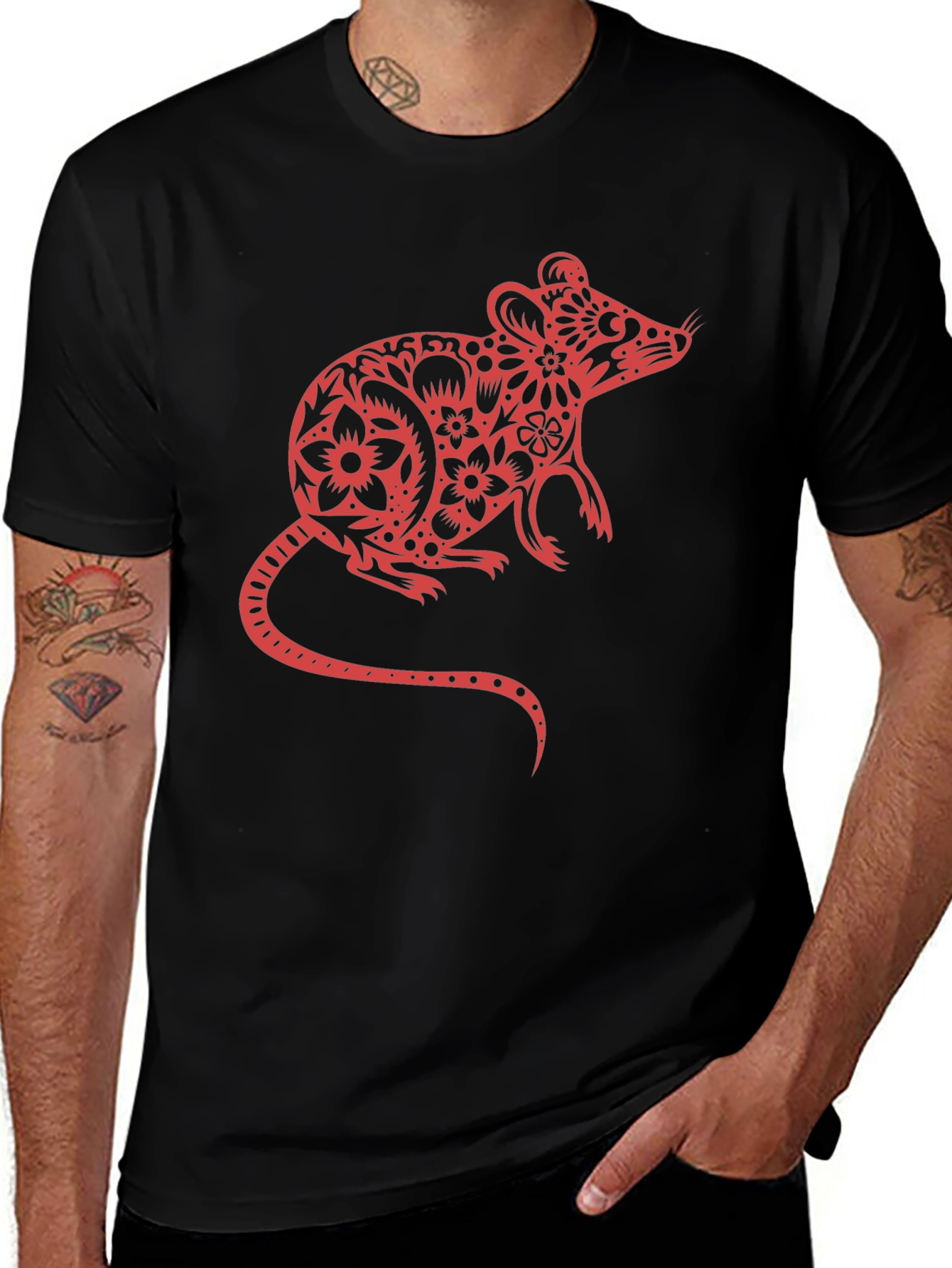 Variant 14 of Year of the Rat T-Shirt - Black Tee