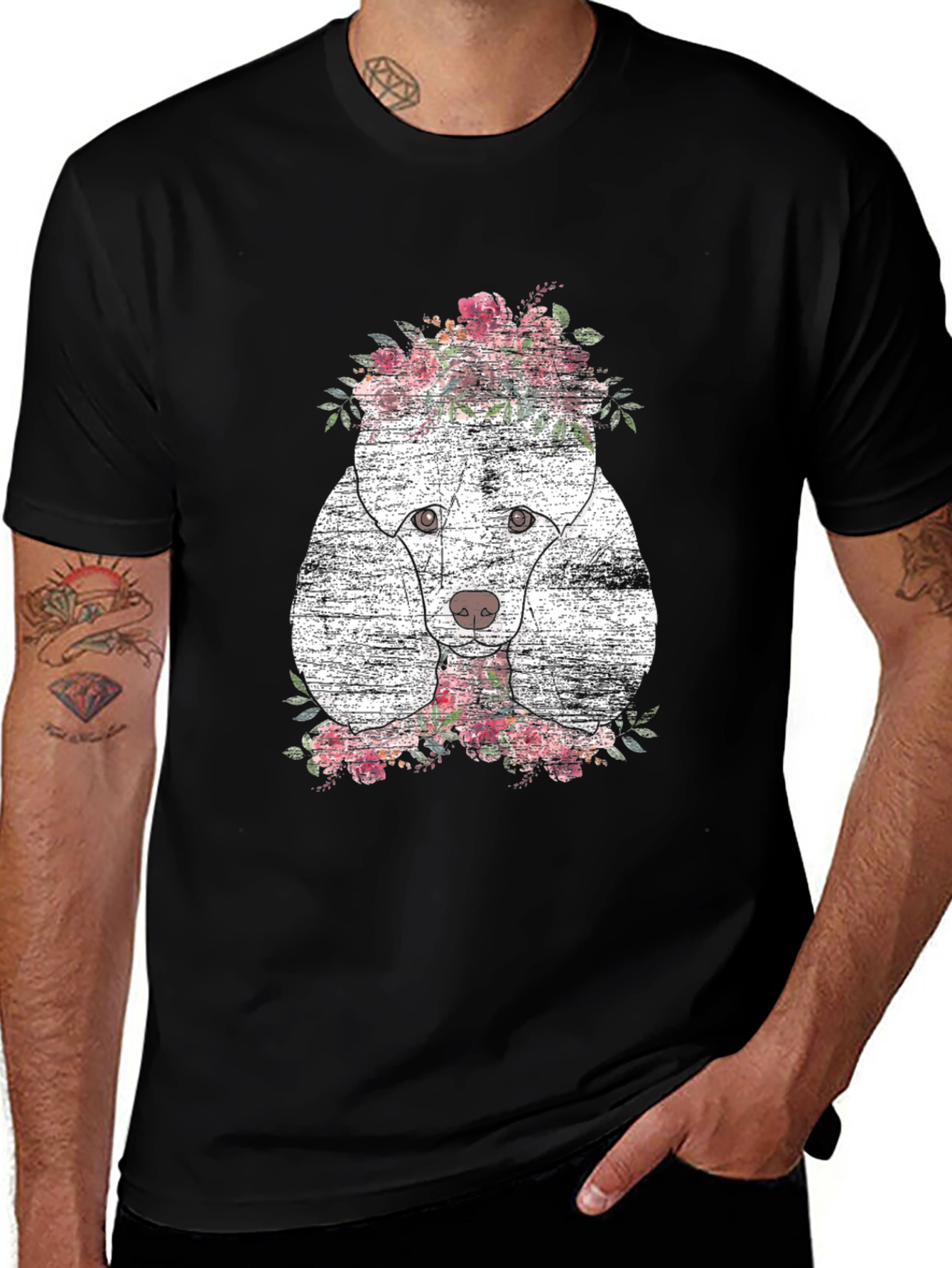 Variant 25 of Floral Poodle Graphic T-Shirt