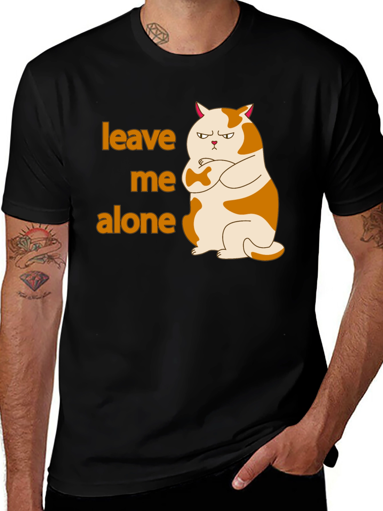 Variant 11 of Leave Me Alone Cat T-Shirt Funny Grumpy Kitten Tee