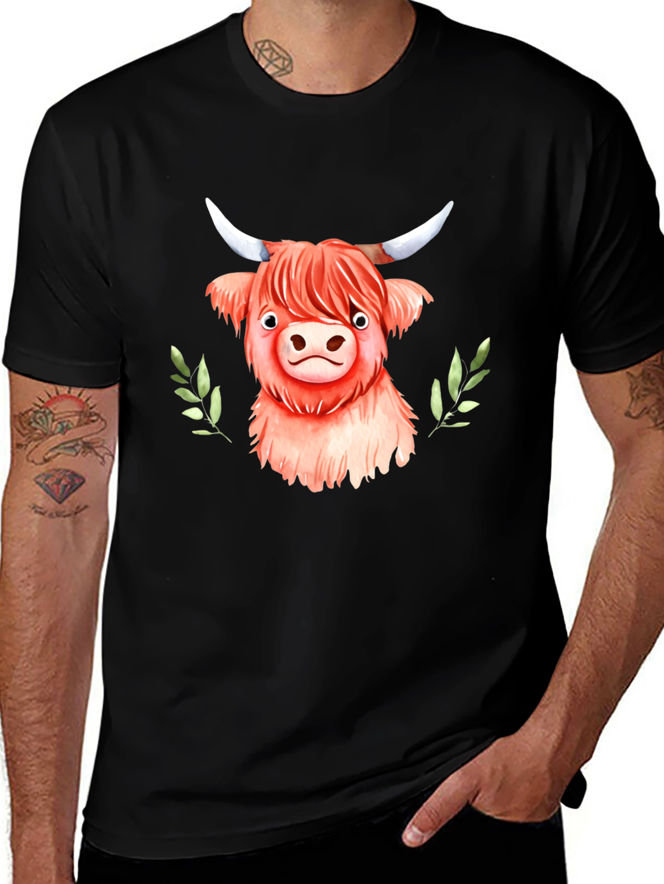 Variant 28 of Highland Cow Graphic Tee - Cute Animal Shirt