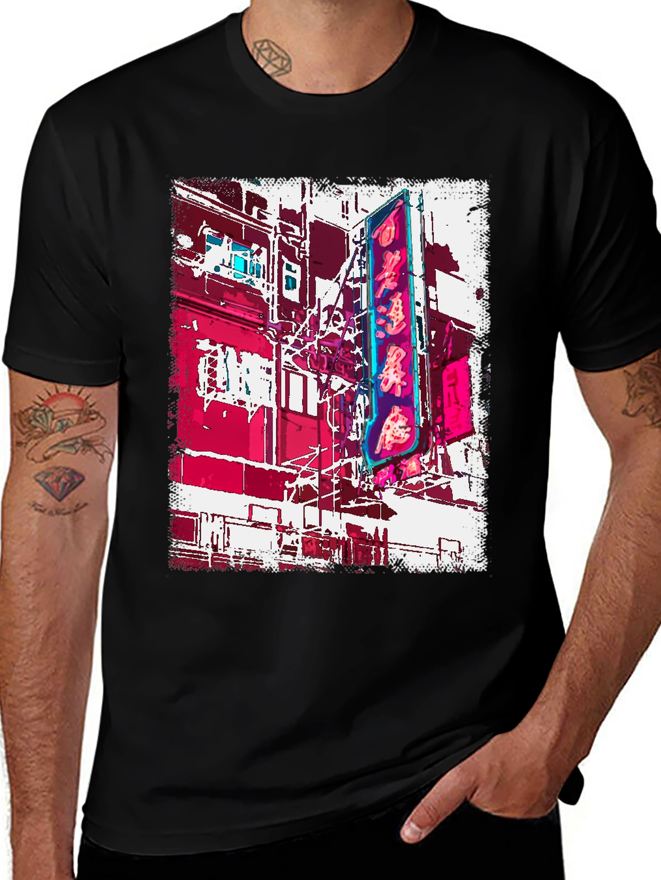 Variant 21 of Neon Cityscape Graphic Tee