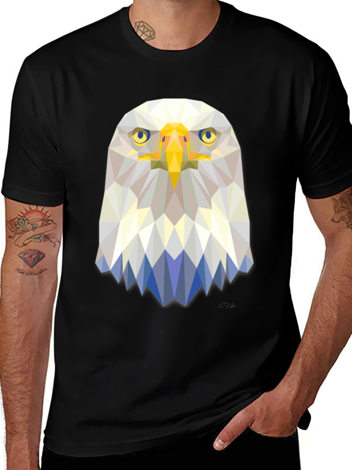 Variant 19 of Geometric Eagle Graphic Tee - Bold Black Shirt