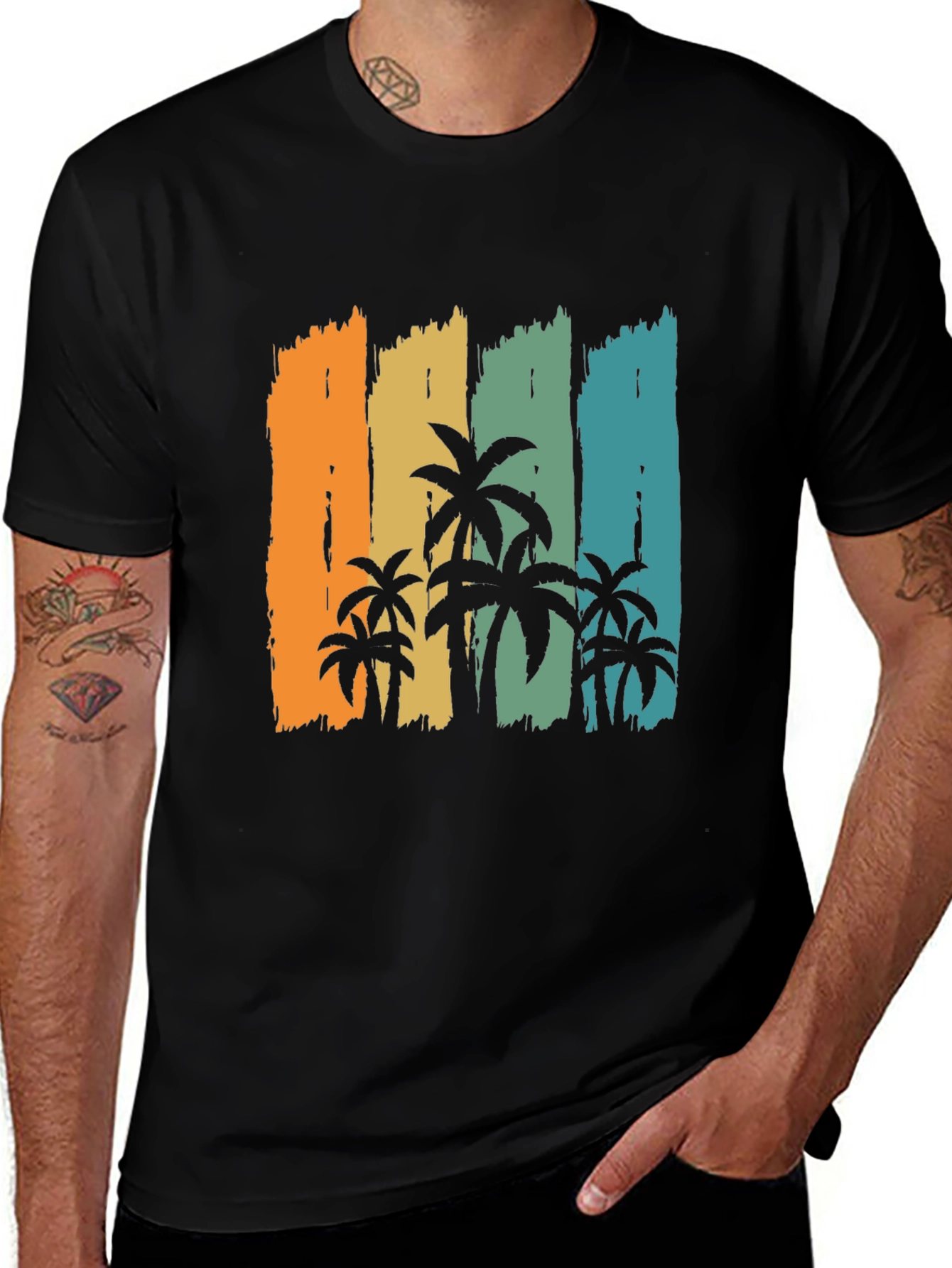 Variant 9 of Retro Palm Tree T-Shirt - Vintage Island Vibes