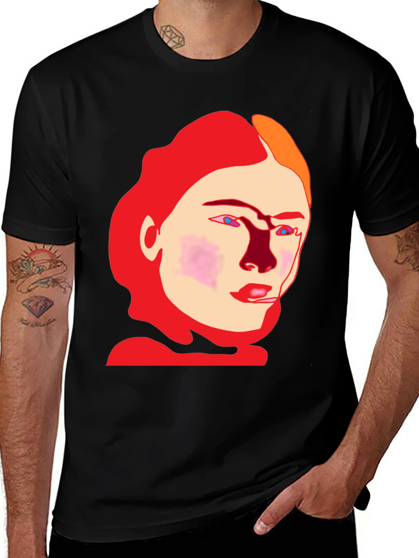 Variant 19 of Abstract Portrait Graphic Tee - Unisex Black T-Shirt