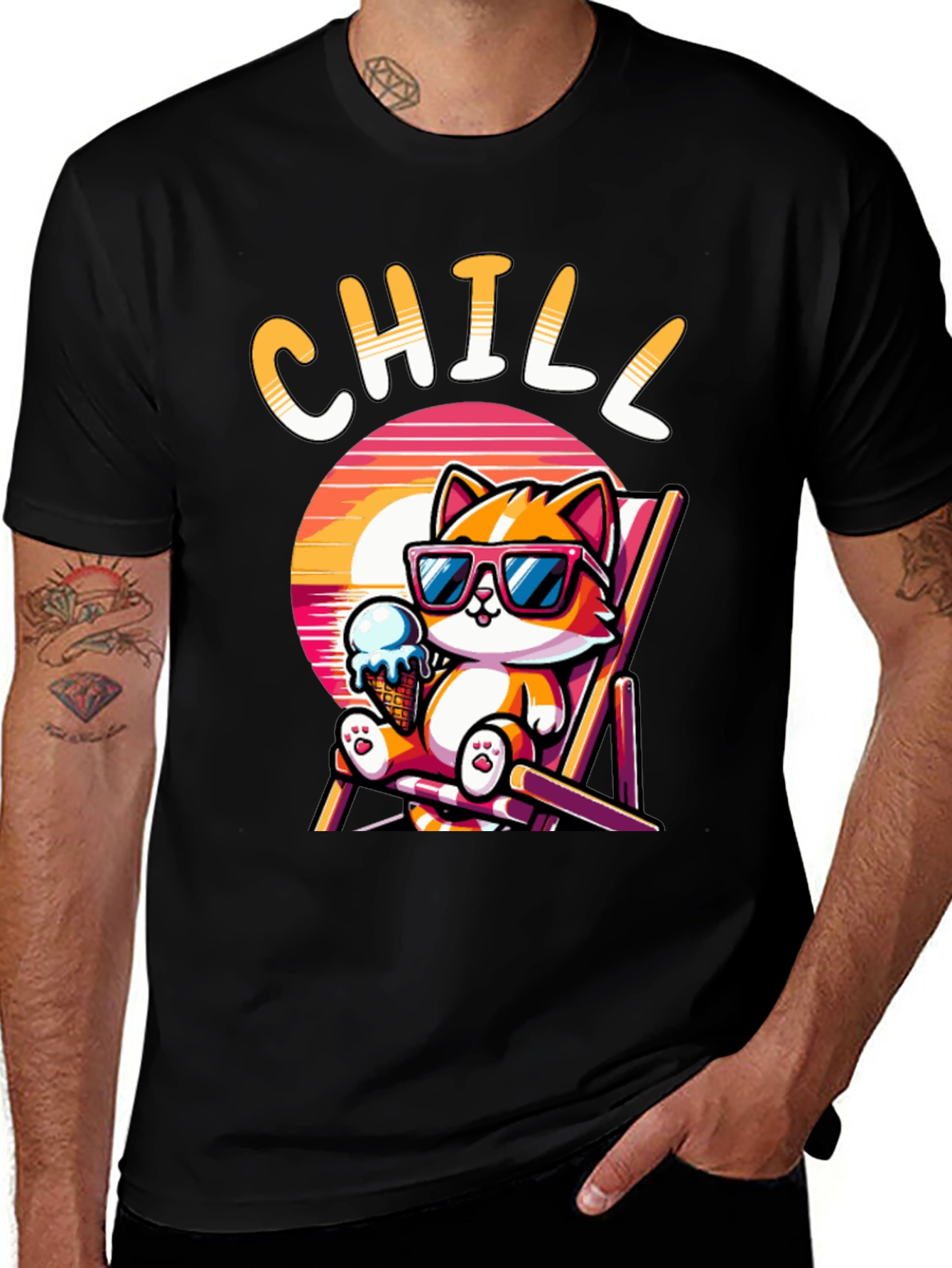 Variant 11 of Chill Cat T-Shirt: Relaxed Cartoon Graphic Tee