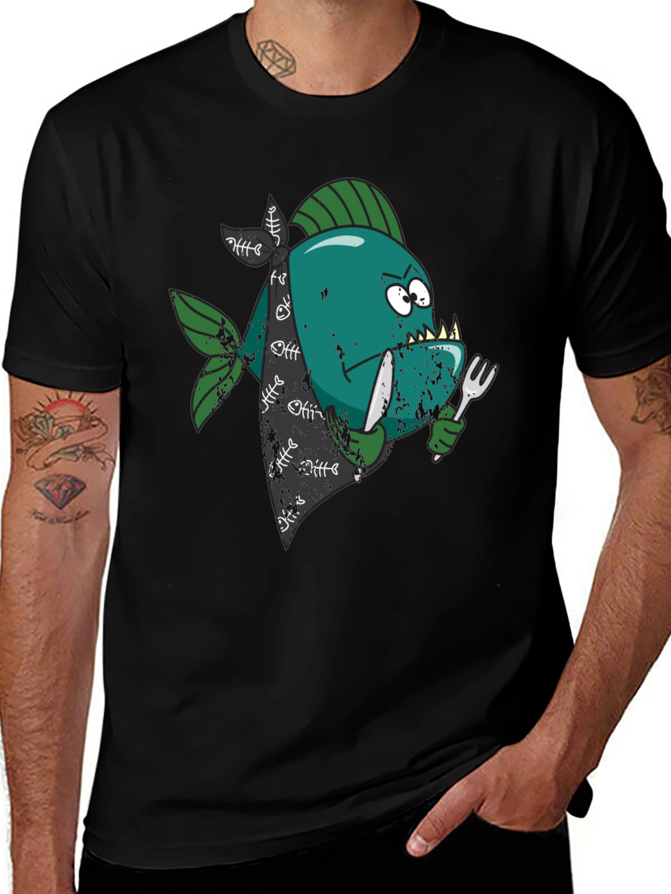 Variant 19 of Piranha Black T-Shirt