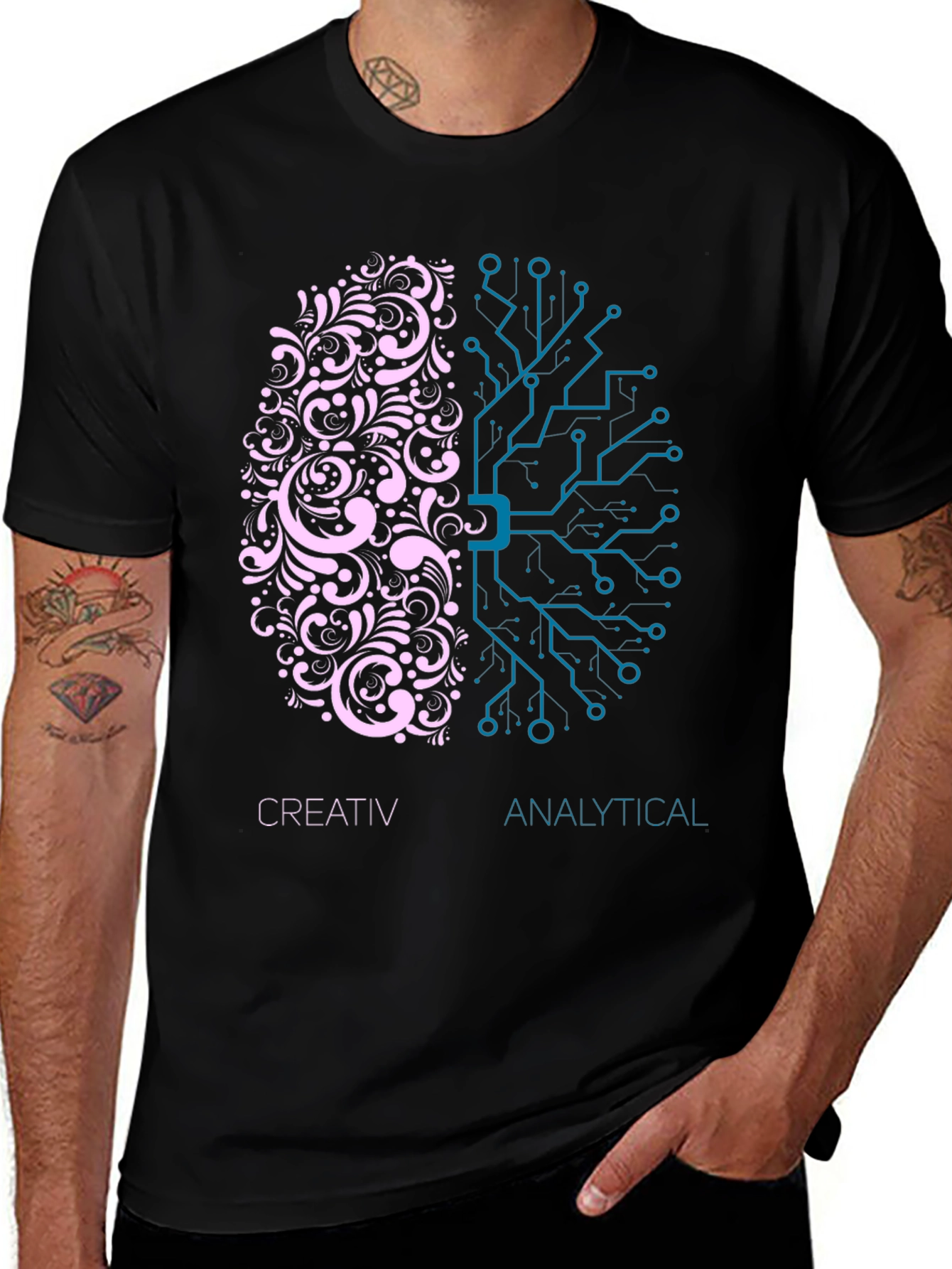 Variant 11 of Creative vs Analytical Brain T-Shirt