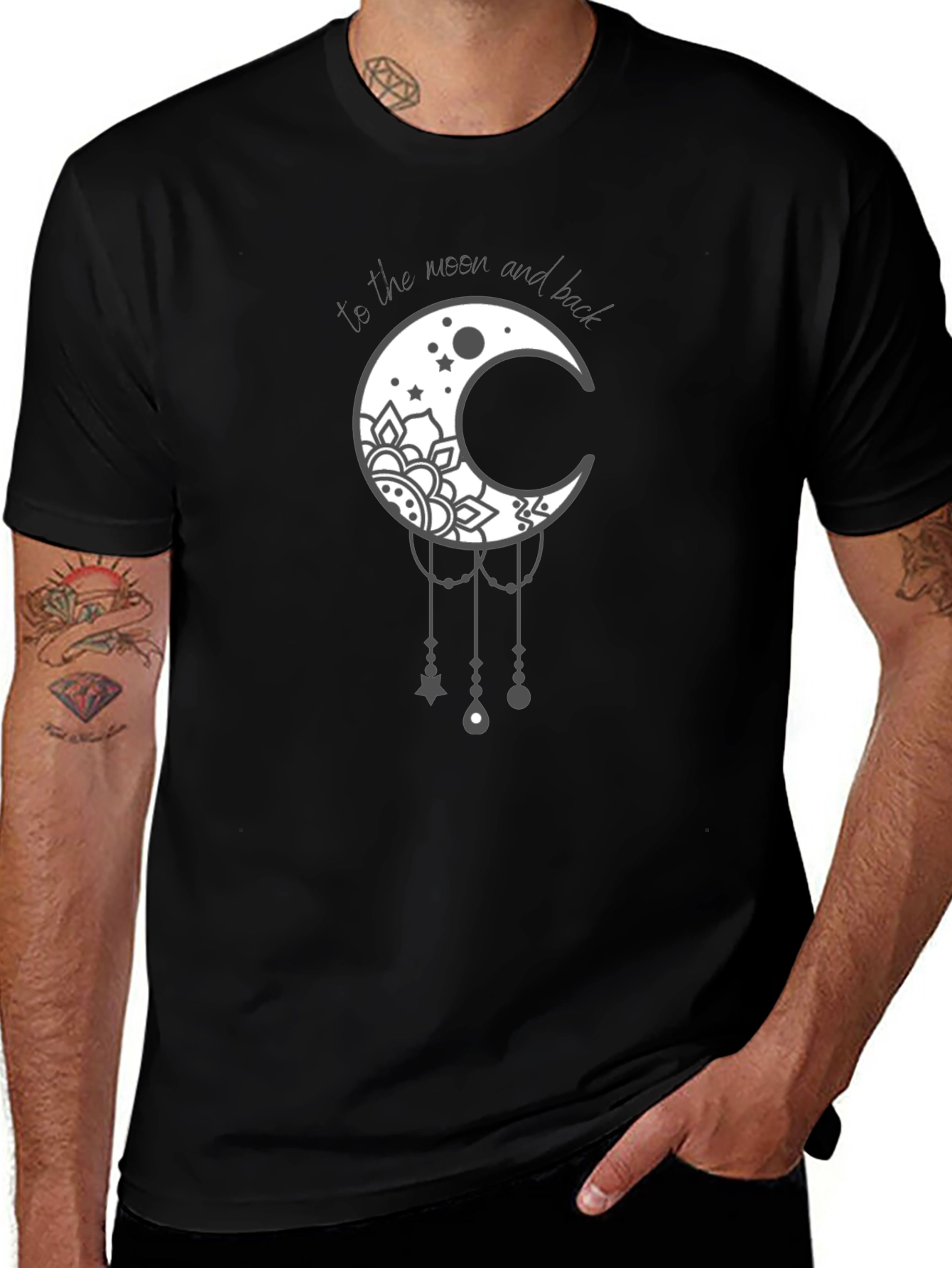 Variant 30 of Moon and Back Graphic Tee - Trendy Casual Shirt
