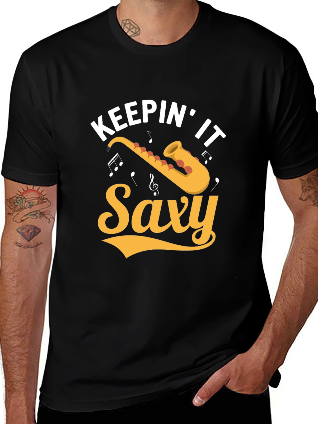 Keepin' it Saxy Black T-Shirt