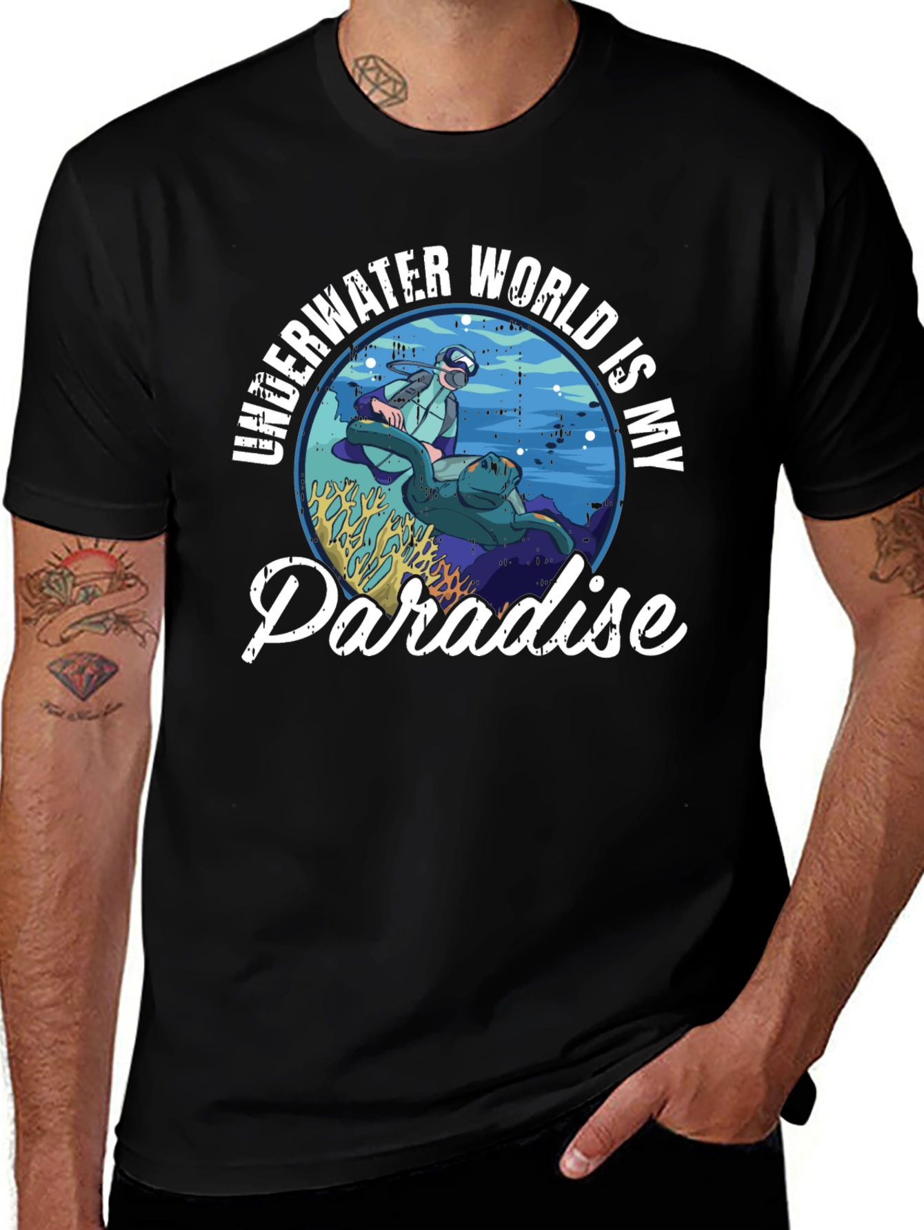 Variant 25 of Underwater Paradise Graphic T-Shirt - Scuba Diving Tee