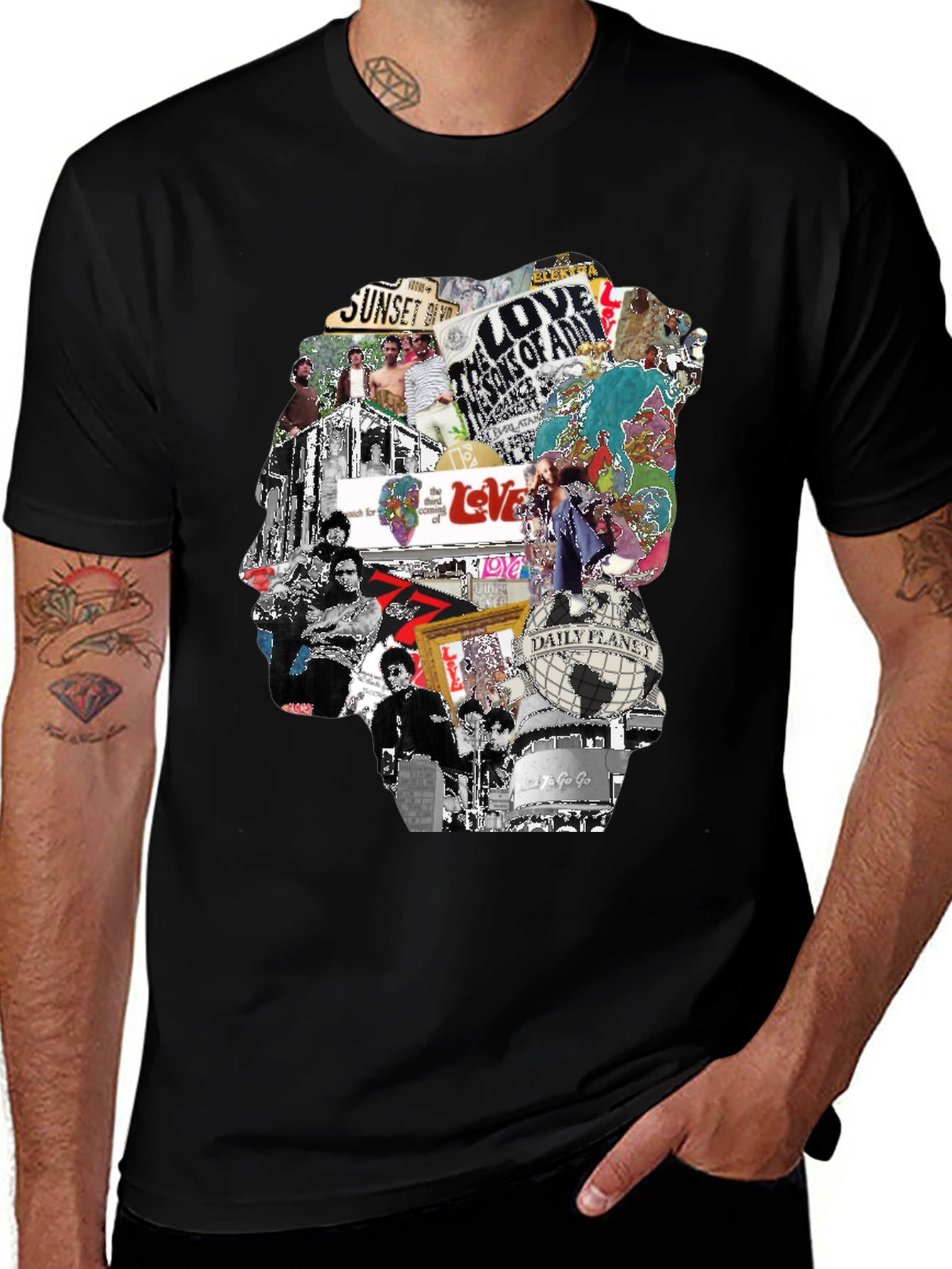 Retro Collage Graphic T-Shirt - Unique Design