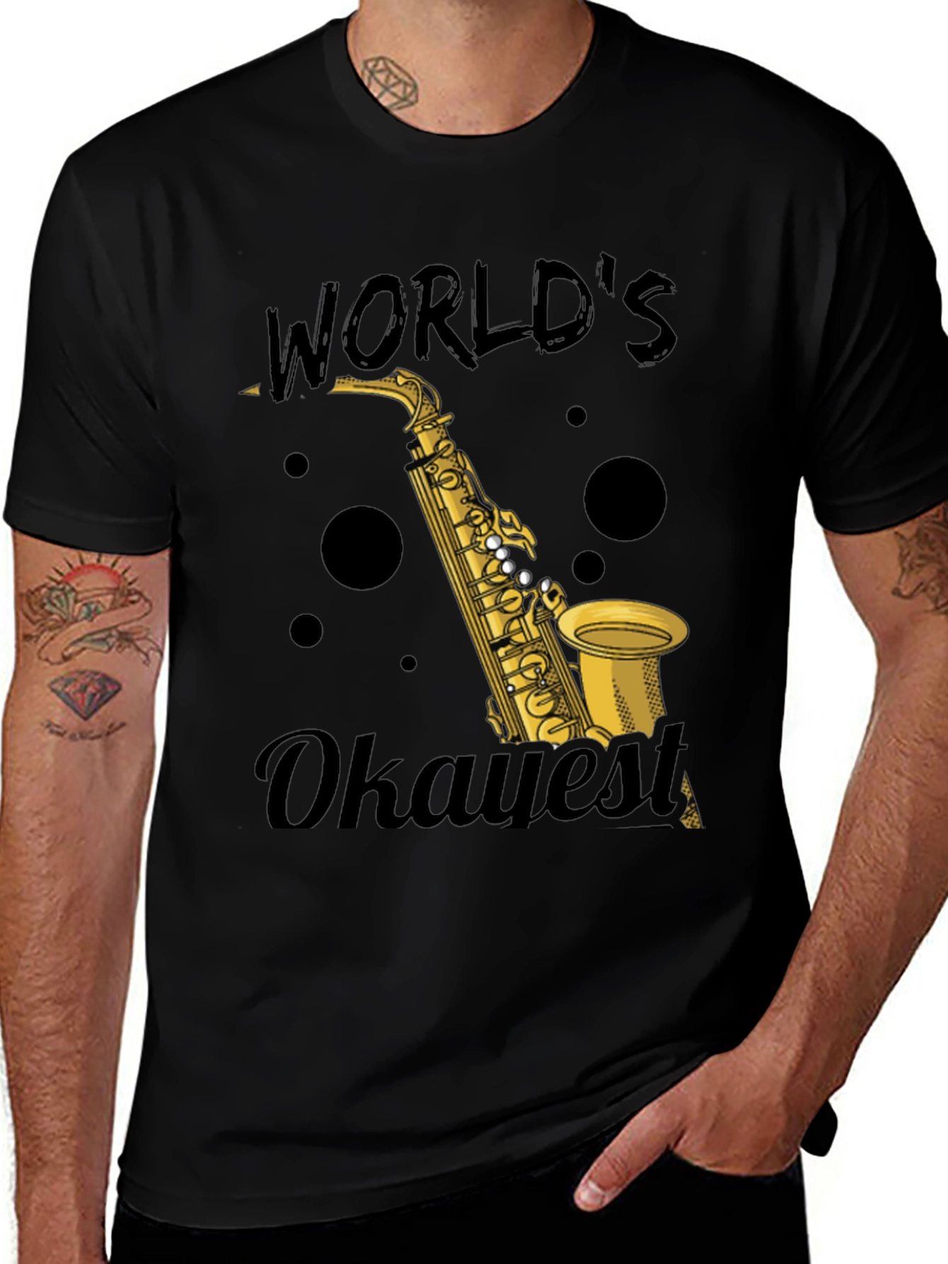 Variant 13 of World's Okayest Saxophonist T-Shirt Music Lover Gift