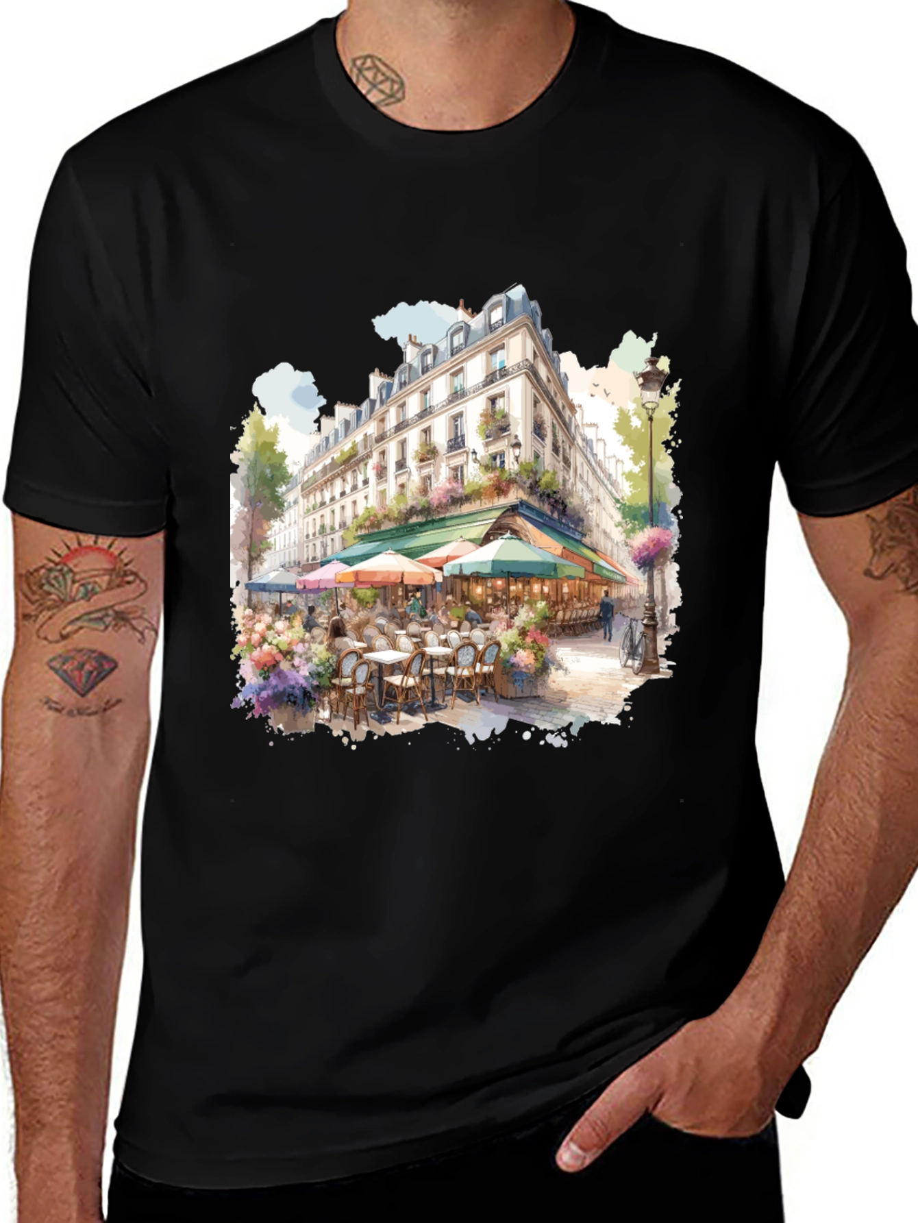 Paris Cafe Graphic Tee - Urban Style