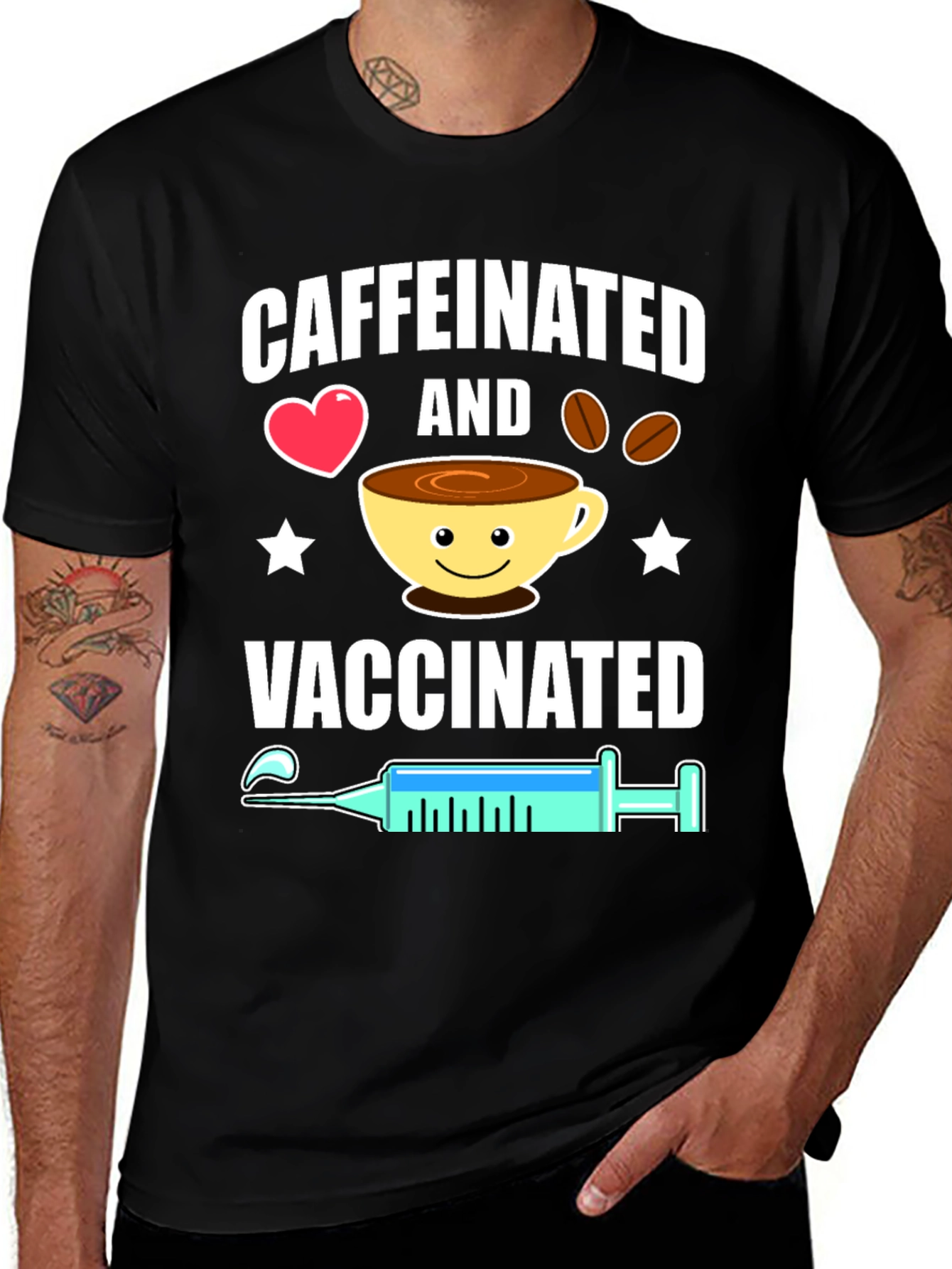 Caffeinated & Vaccinated Graphic Tee