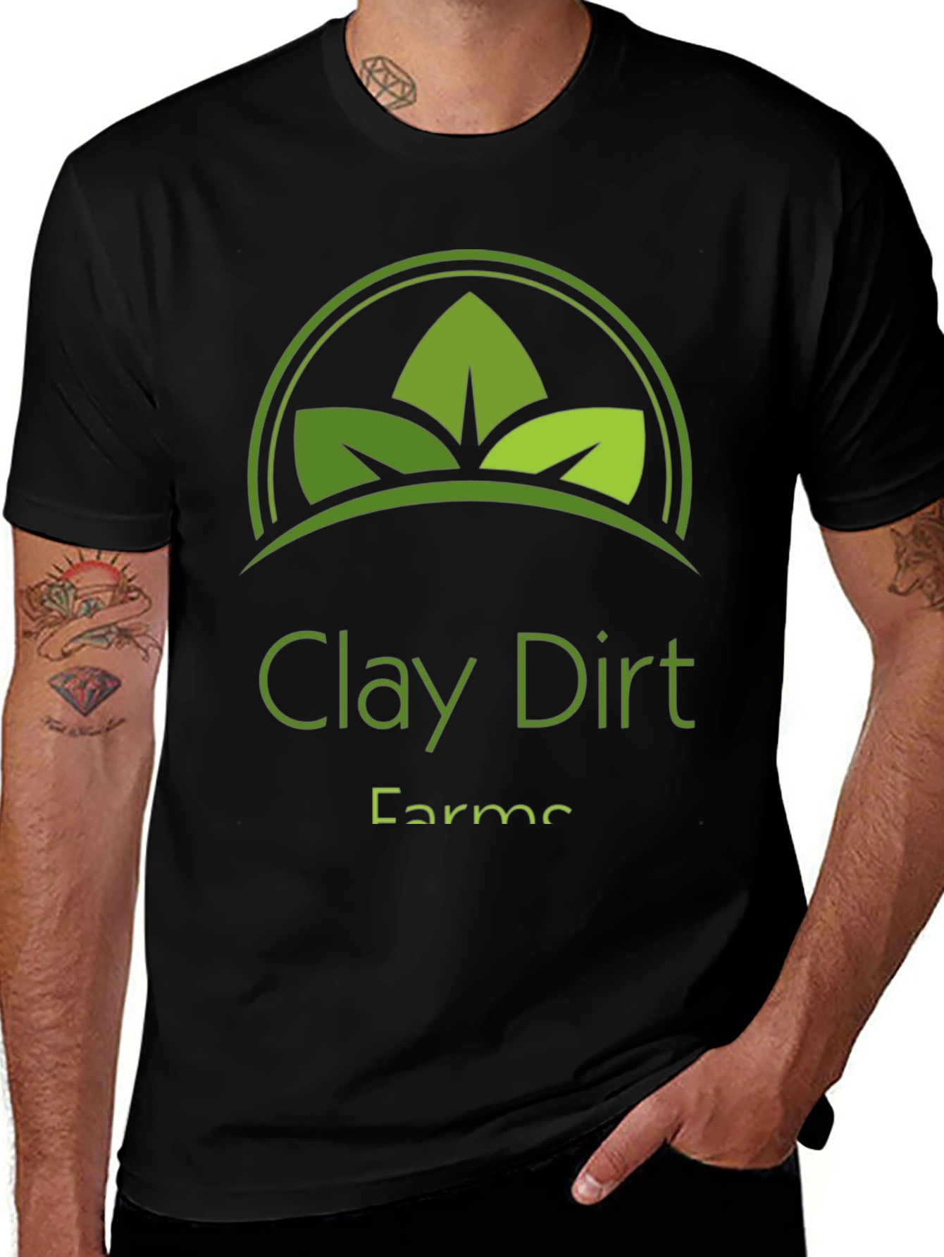 Clay Dirt Farms Black T-Shirt Organic Style