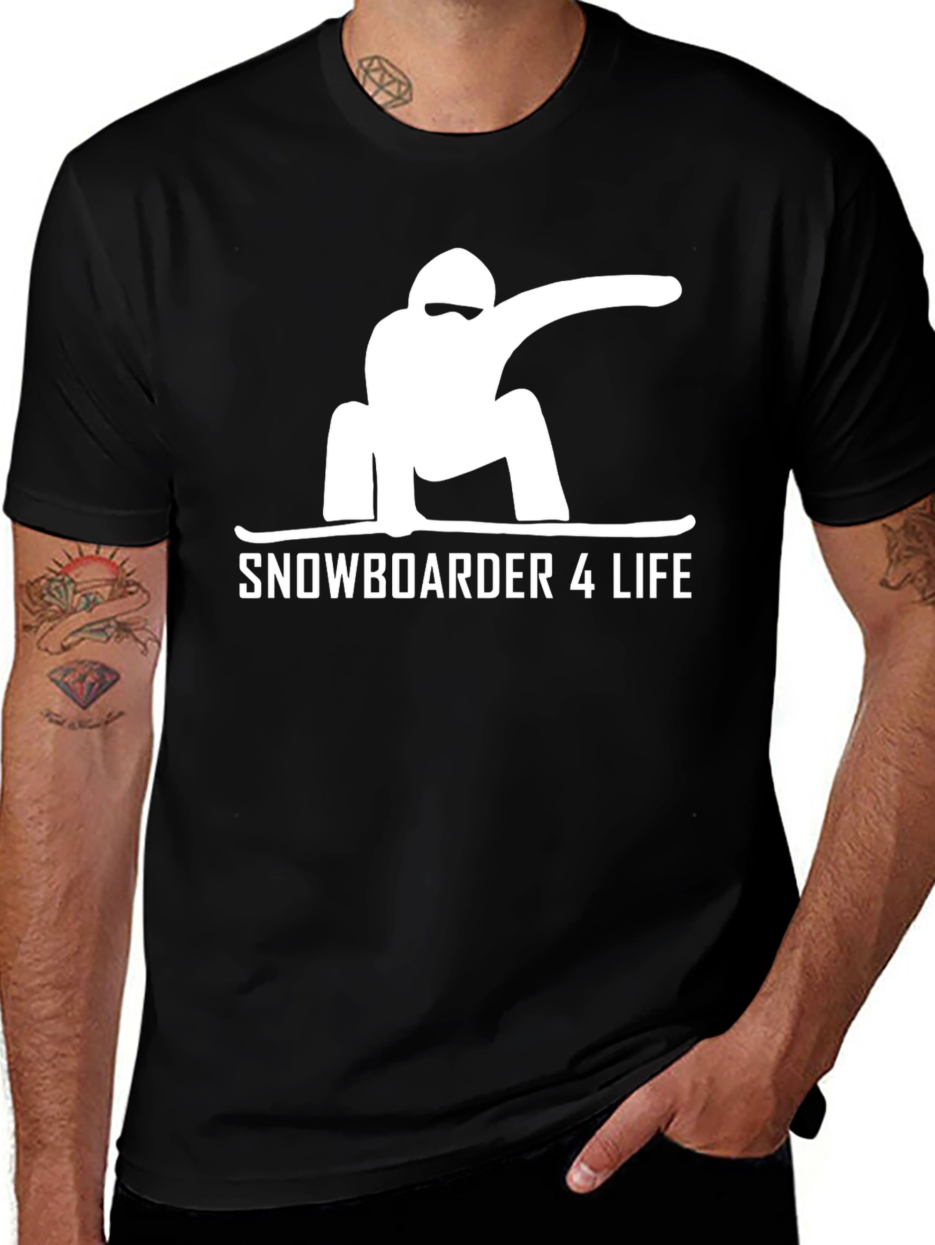 Variant 22 of Snowboarder 4 Life Black Graphic Tee