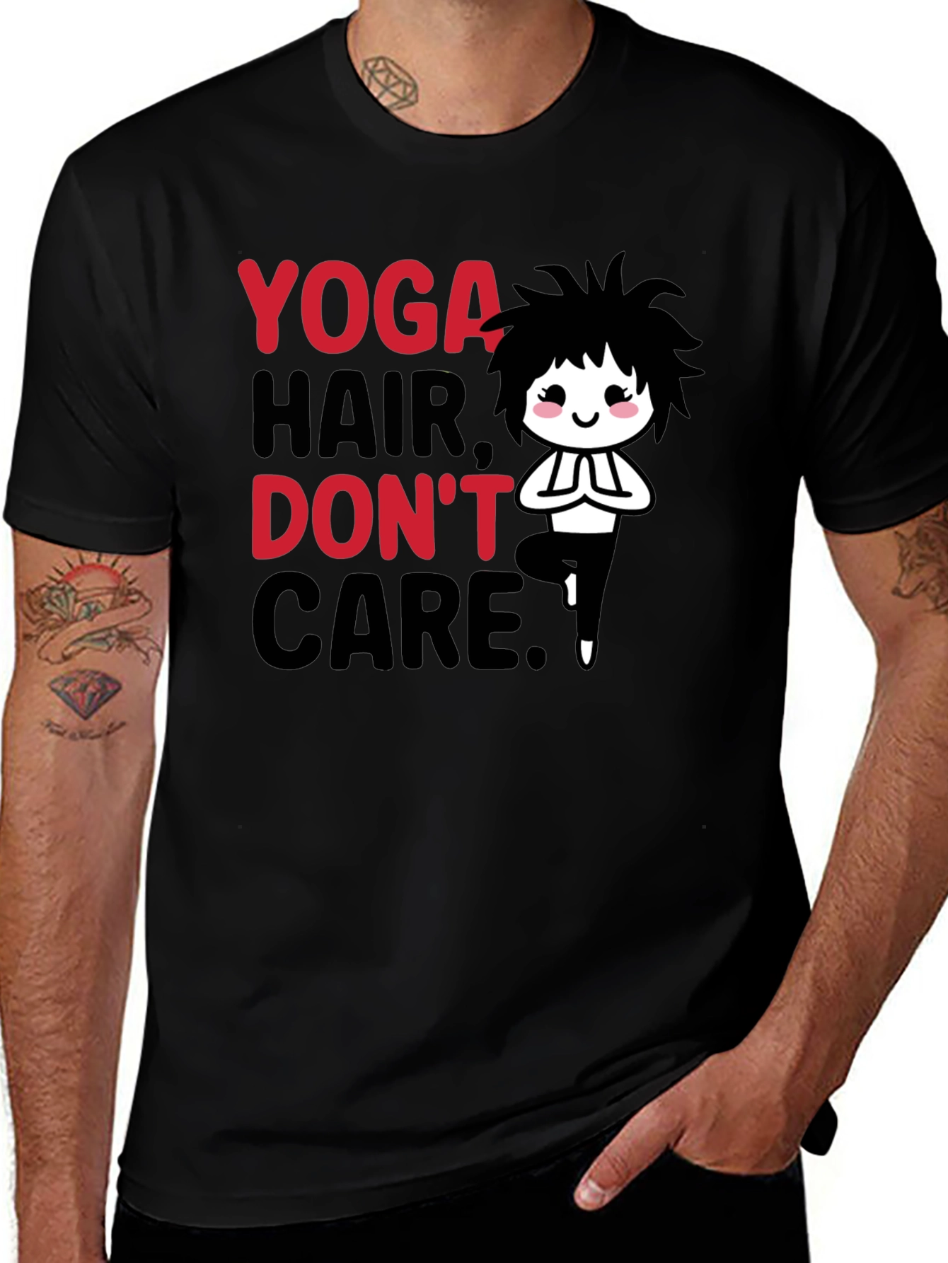 Variant 21 of Yoga Hair Don't Care Black Tee