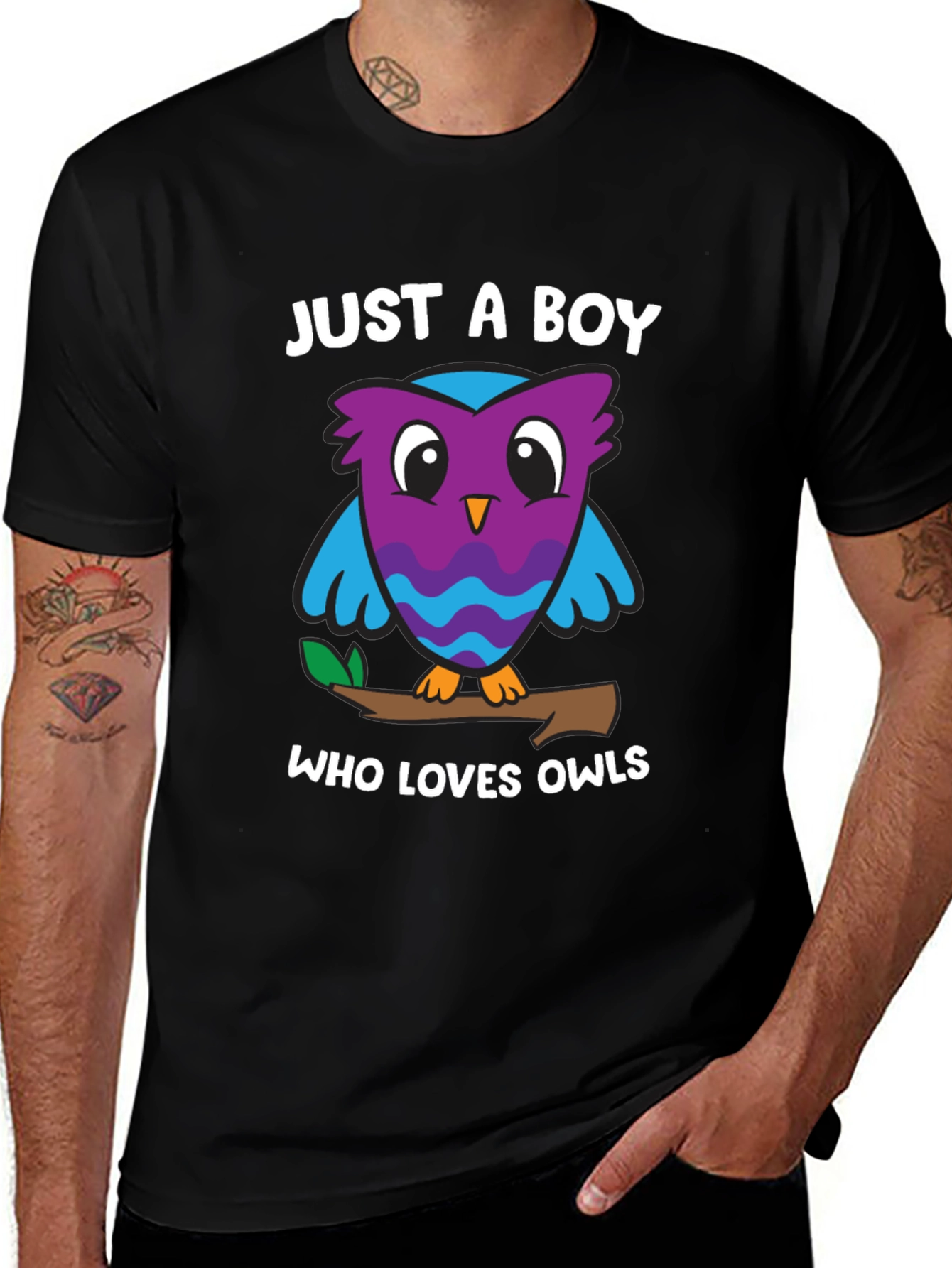 Variant 12 of Just a Boy Who Loves Owls T-Shirt - Cute Owl Design