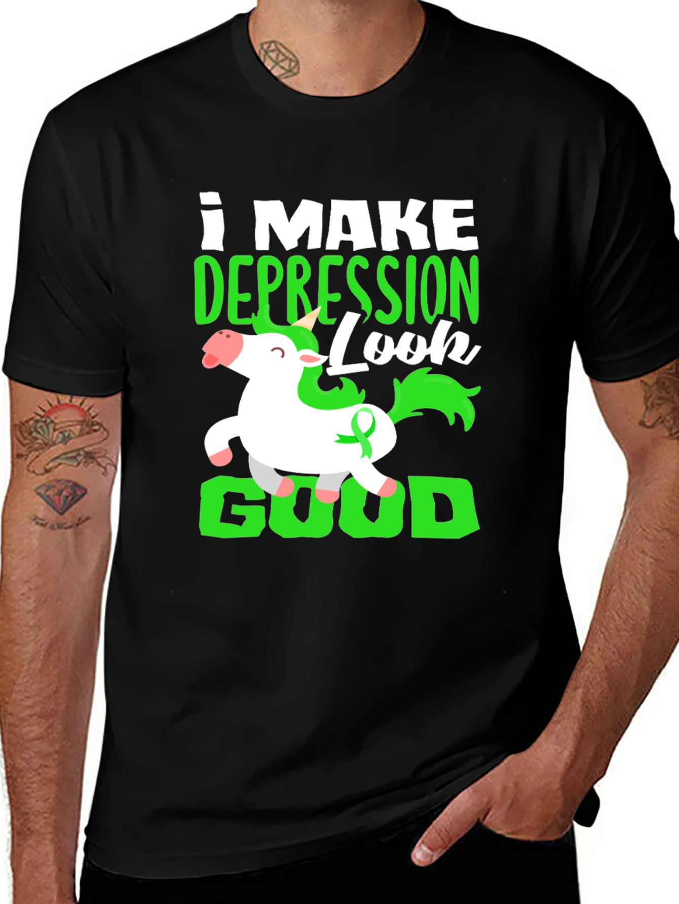 Depression Look Good Unicorn T-Shirt