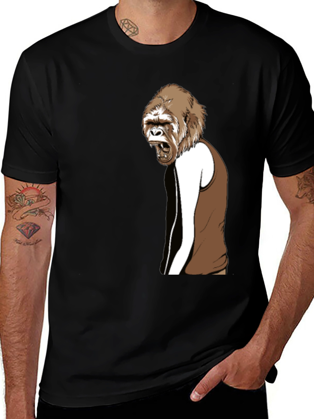 Variant 7 of Gorilla Graphic Tee - Black T-Shirt