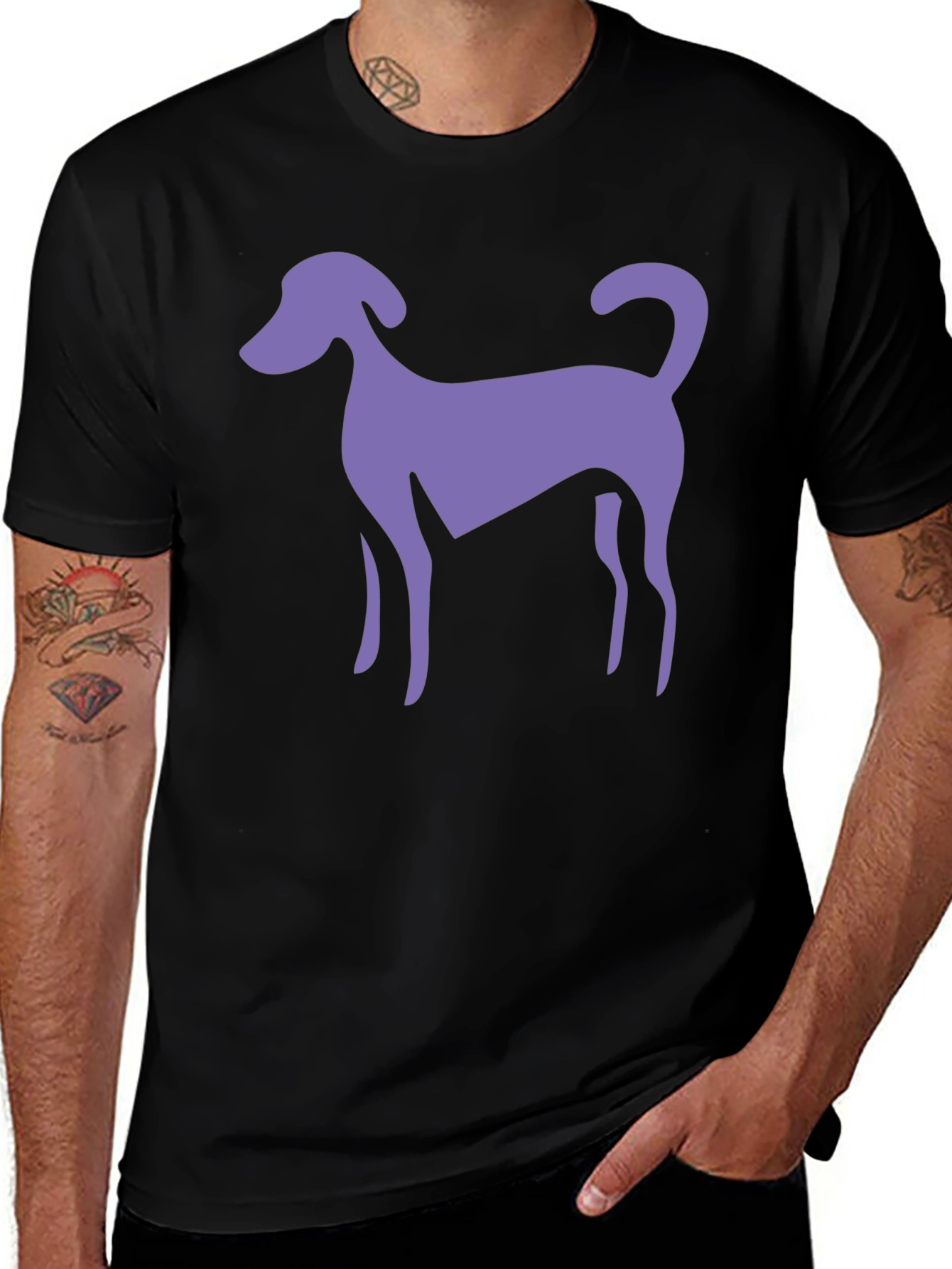 Variant 28 of Dog Silhouette Graphic Tee - Unisex Black T-Shirt