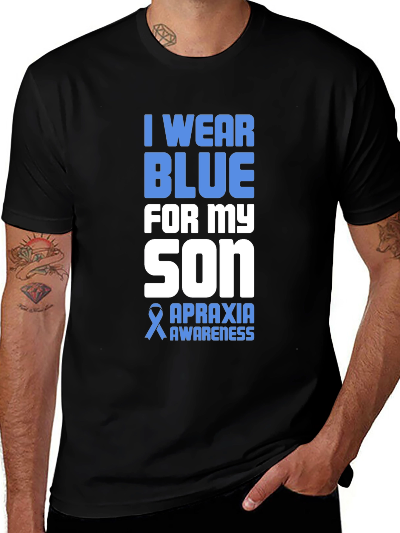 I Wear Blue For My Son Apraxia Awareness T-Shirt