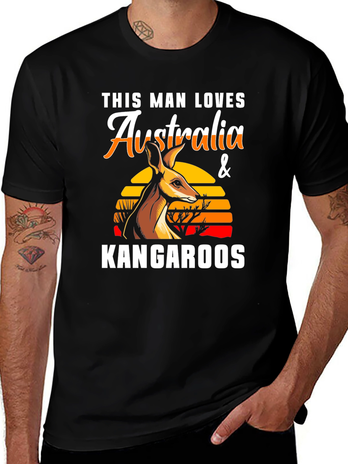 Australia & Kangaroos Men's Graphic Tee