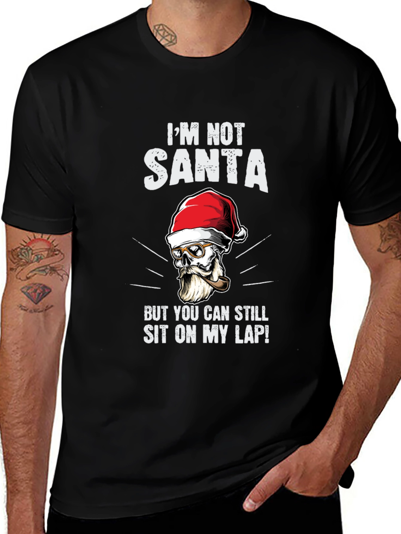 Variant 21 of I'm Not Santa Men's T-Shirt - Skull Santa Design