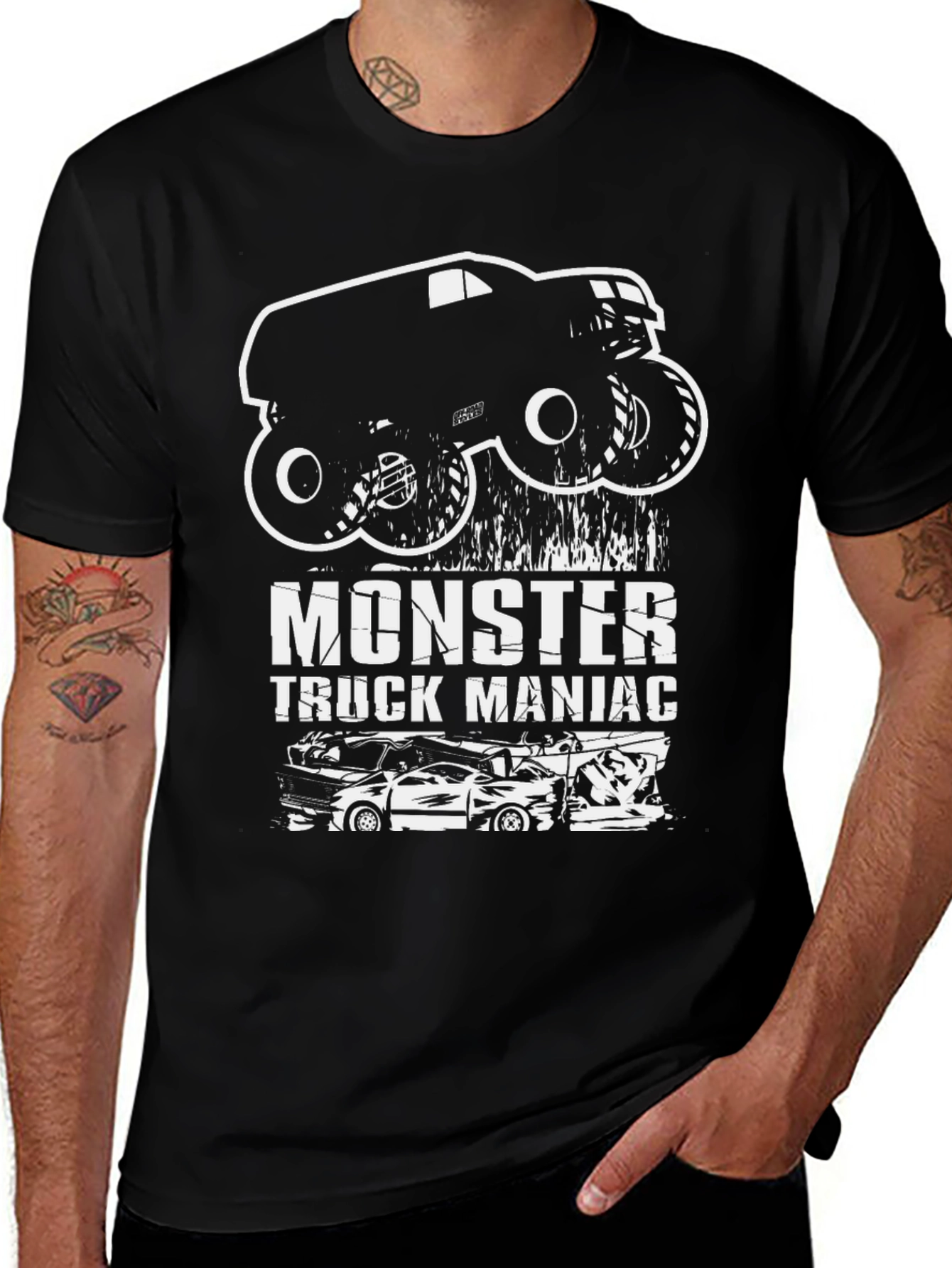 Variant 19 of Monster Truck Maniac Graphic T-Shirt - Black
