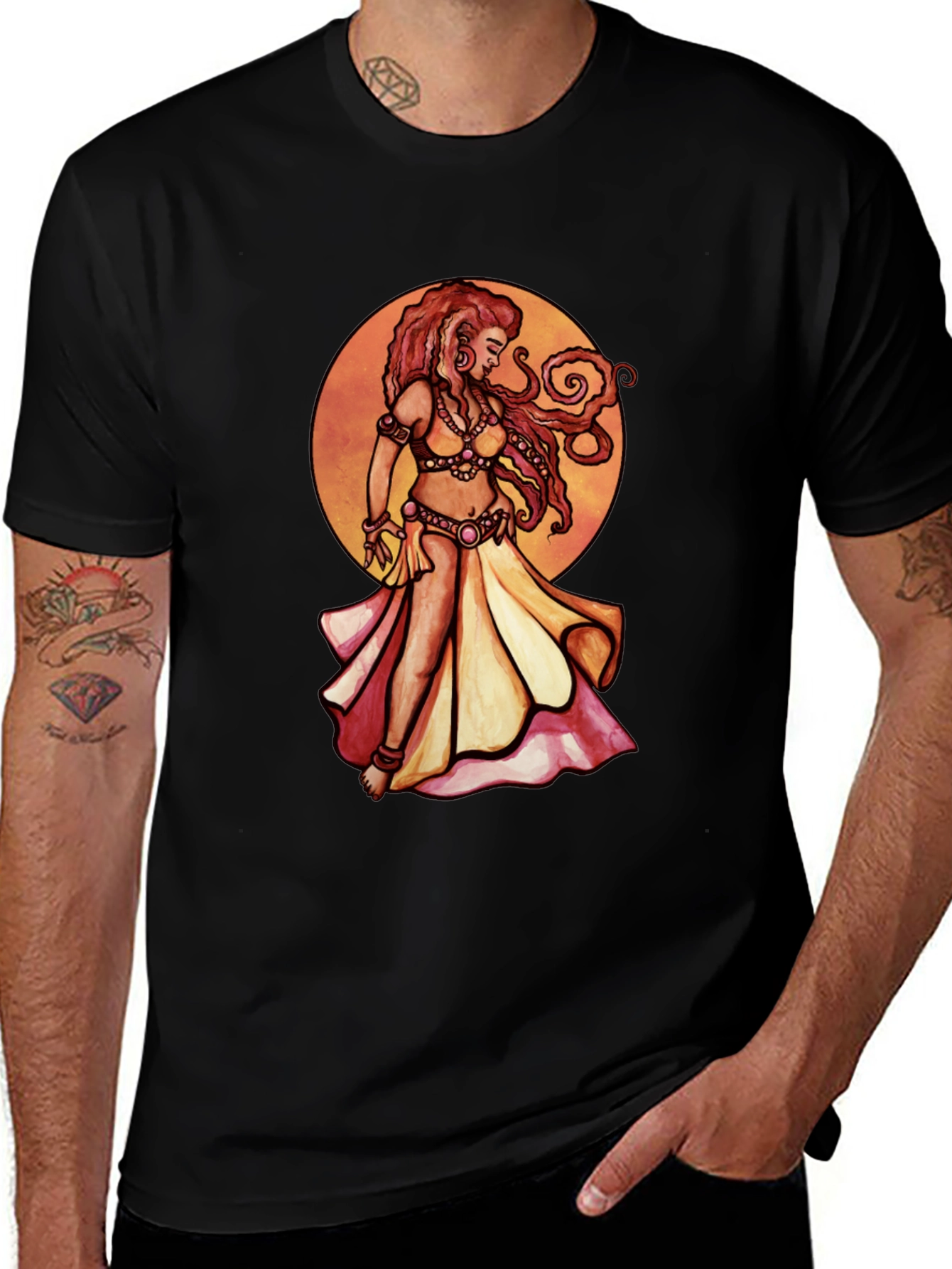 Variant 9 of Belly Dancer Graphic Tee - Unique Art Design T-Shirt