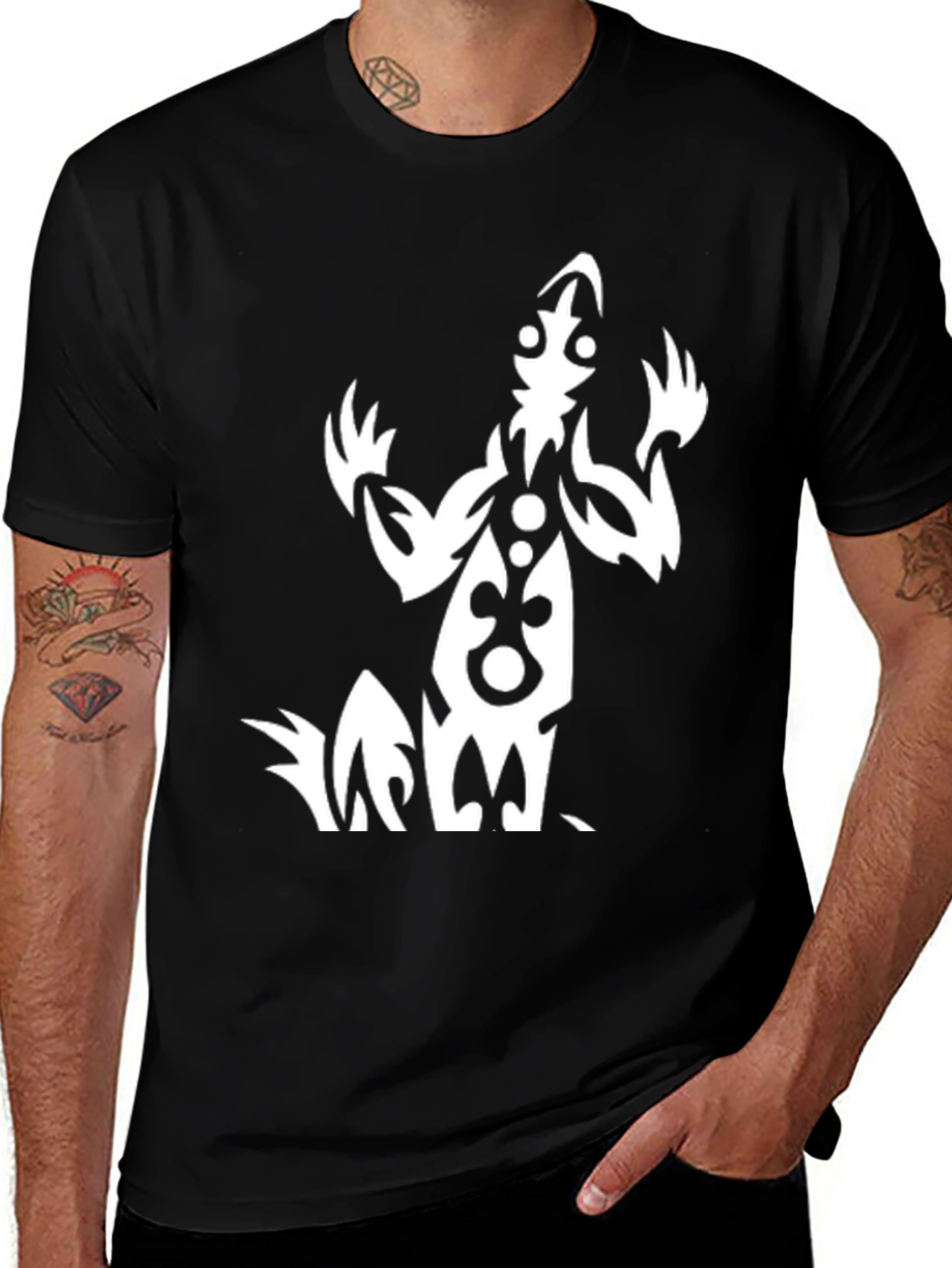 Variant 22 of Tribal Design Black T-Shirt