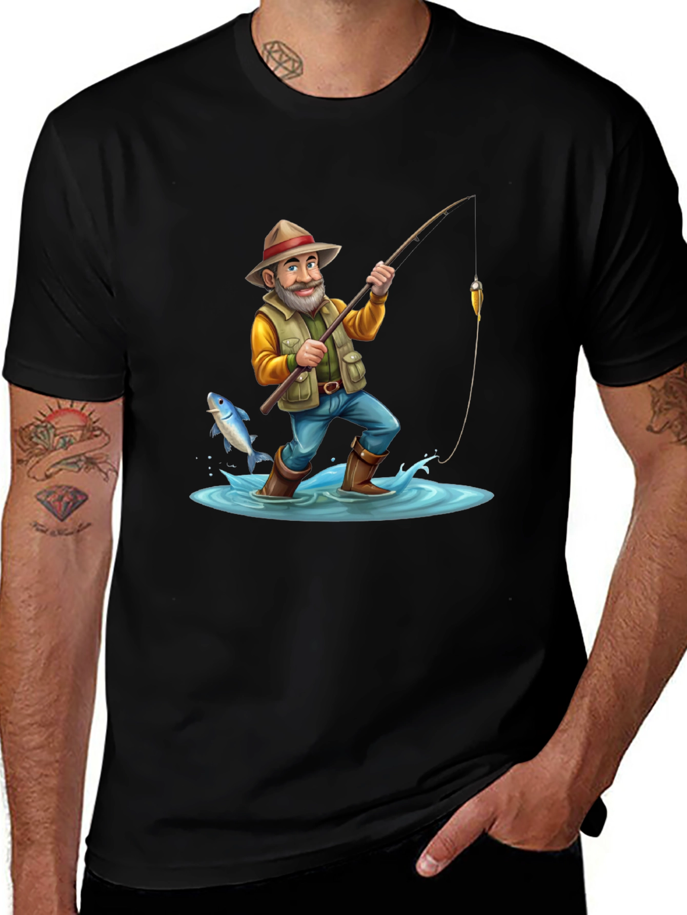 Variant 7 of Fishing Cartoon T-Shirt