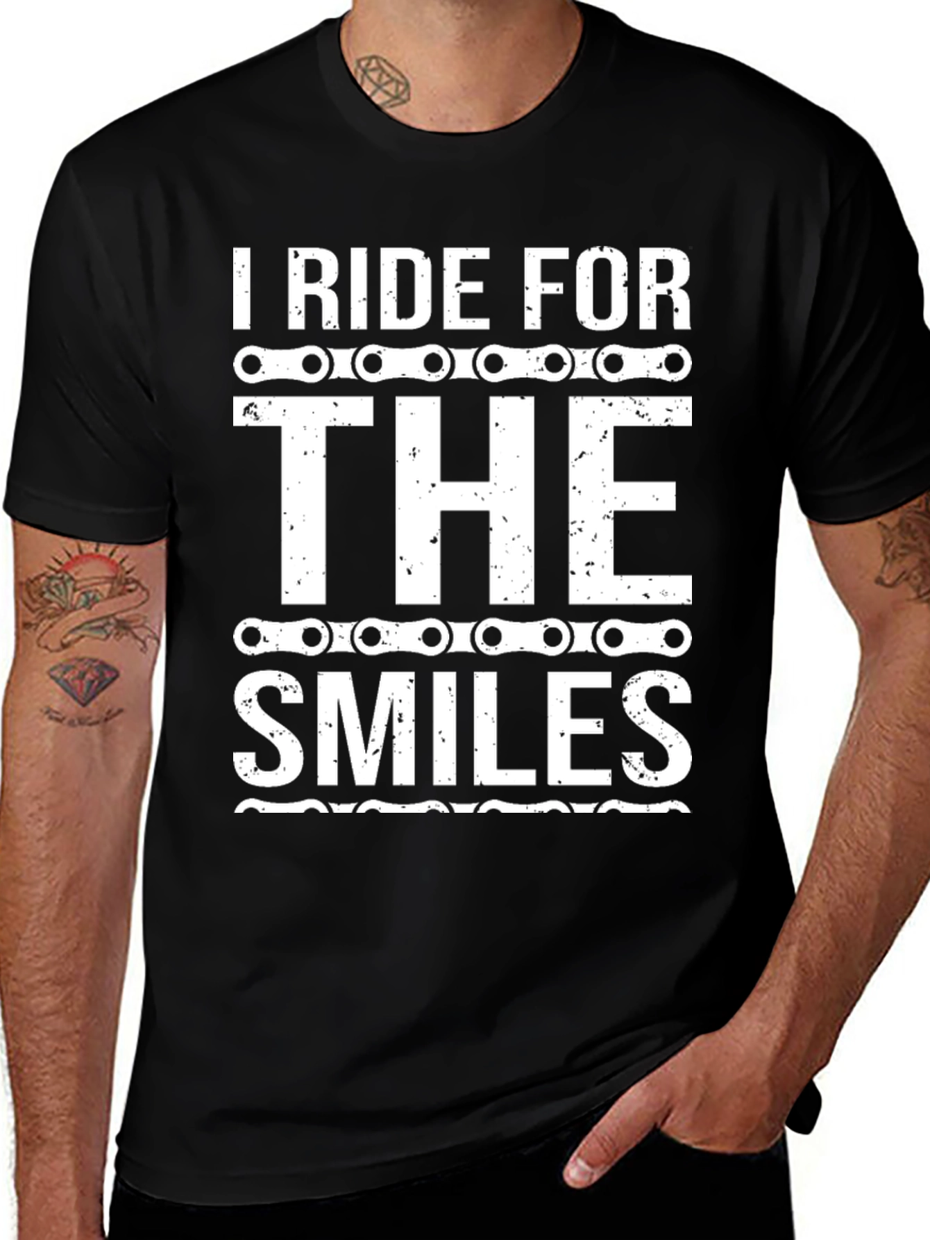 Variant 17 of I Ride For The Smiles Black Graphic T-Shirt