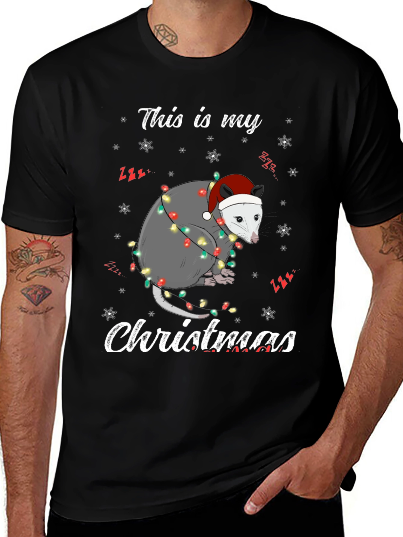 Variant 11 of Opossum Christmas T-Shirt - This Is My Christmas Tee