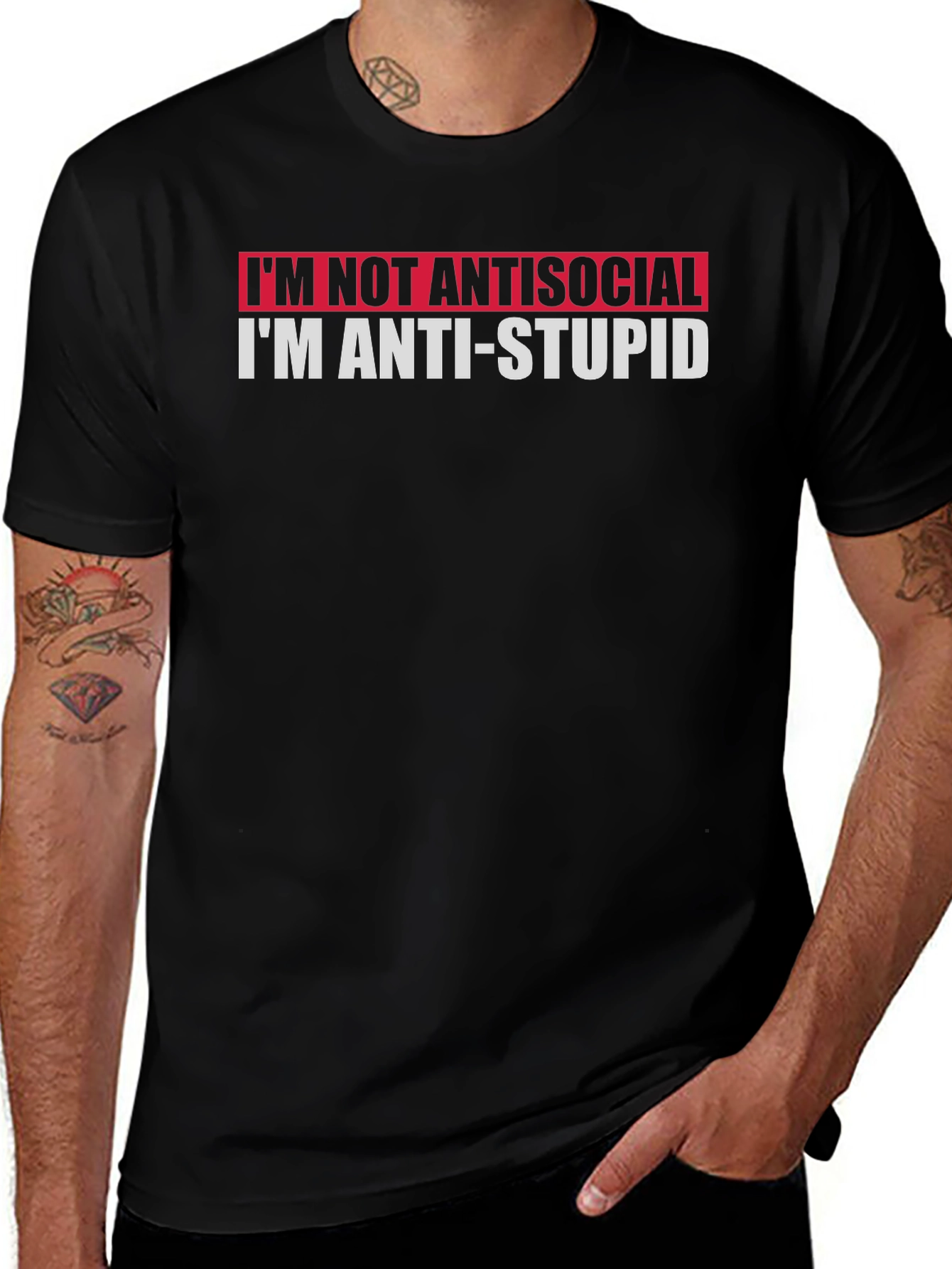 Variant 27 of Anti-Stupid T-Shirt: Funny Graphic Tee for Smart People