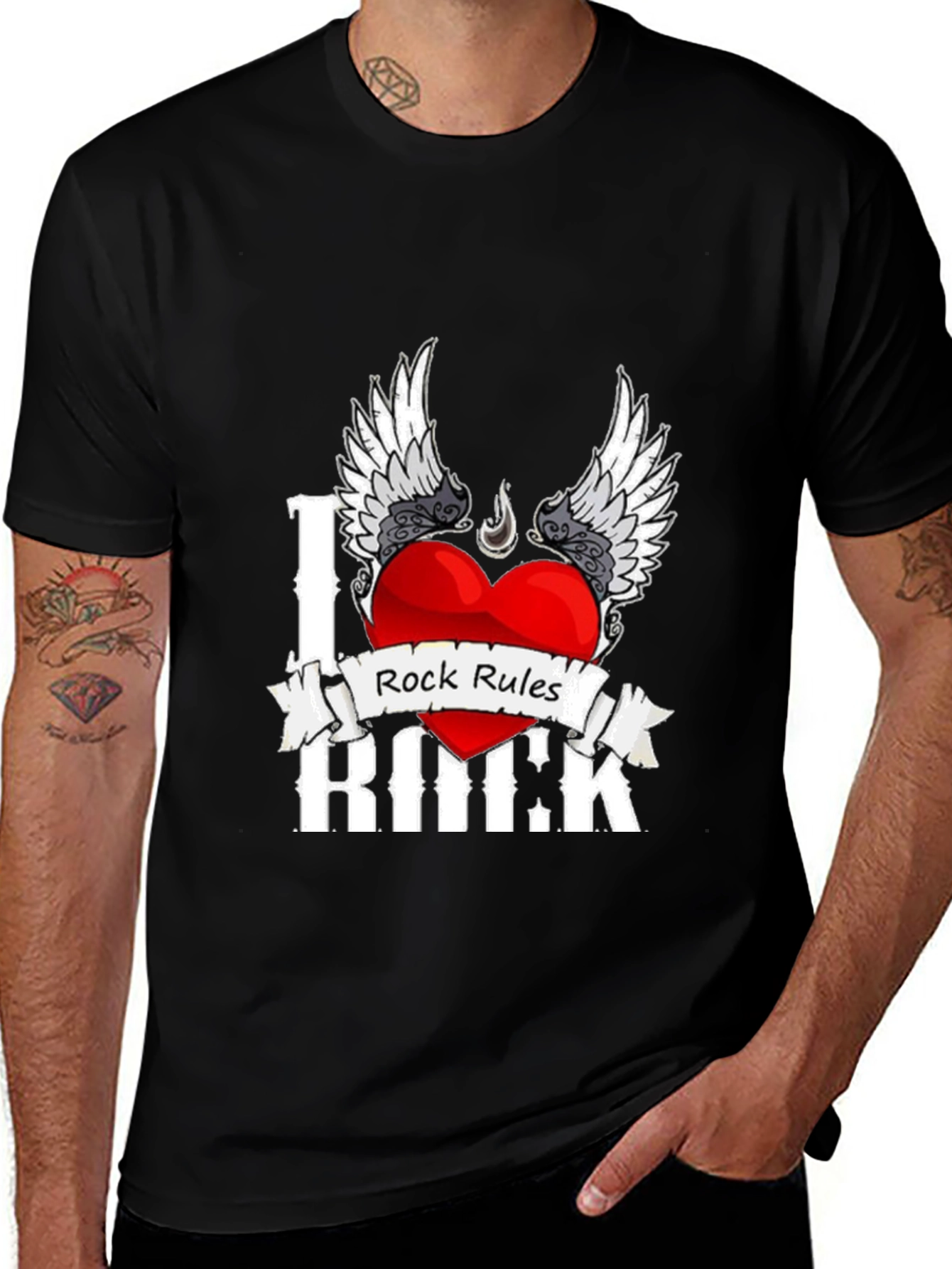 Variant 28 of I Love Rock Music Graphic T-Shirt